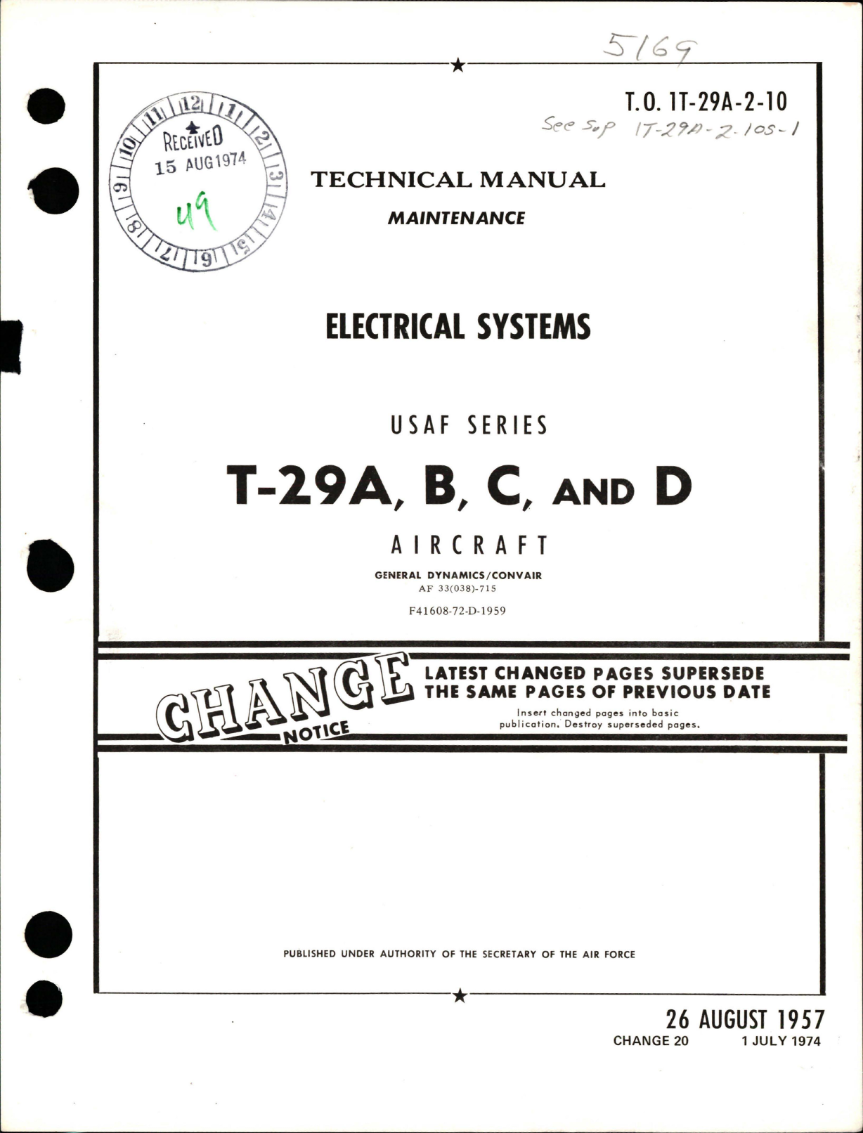 Sample page 1 from AirCorps Library document: Maintenance for Electrical Systems - T-29A, T-29B, T-29C and T-29D