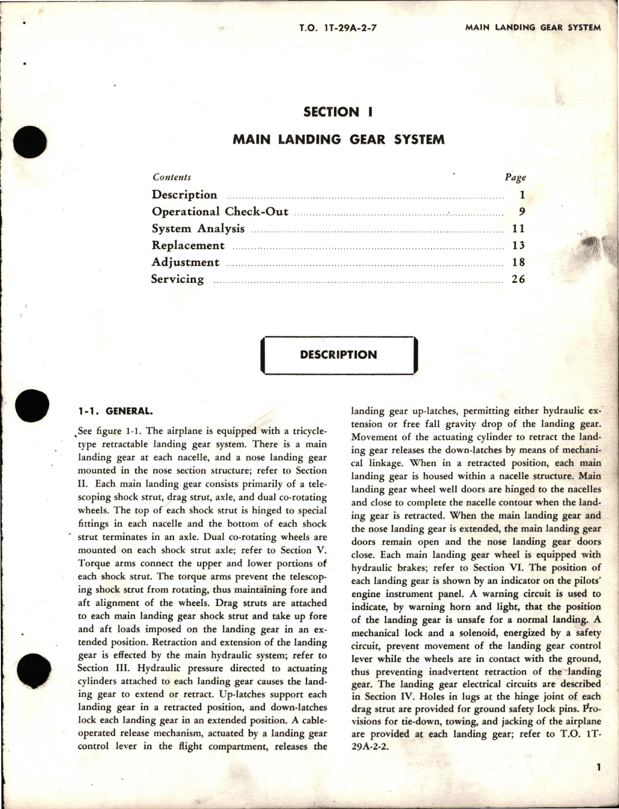 Sample page 9 from AirCorps Library document: Maintenance Instructions for Landing Gear Systems - T-29A, T-29B, T-29C and T-29D