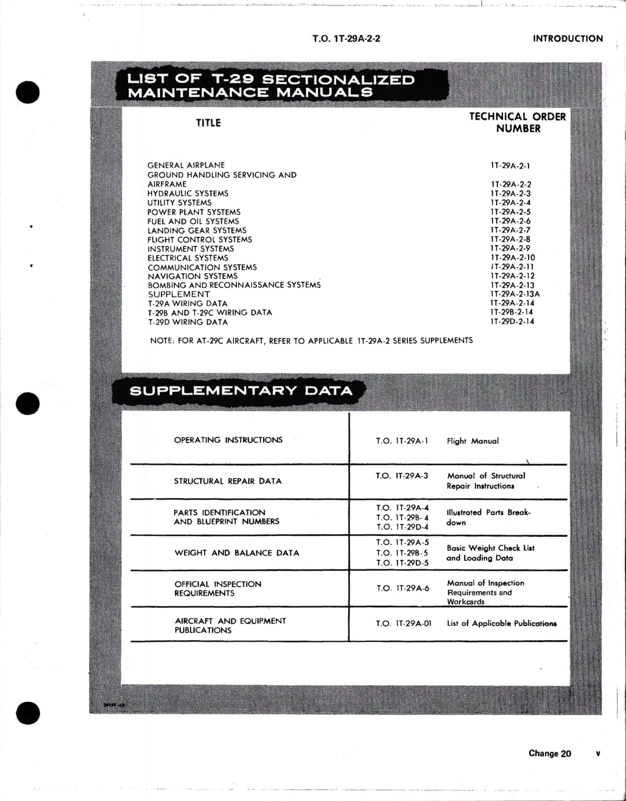 Sample page 7 from AirCorps Library document: Maintenance Manual for Ground Handling, Servicing and Airframe - T-29A, T-29B, T-29C and T-29D