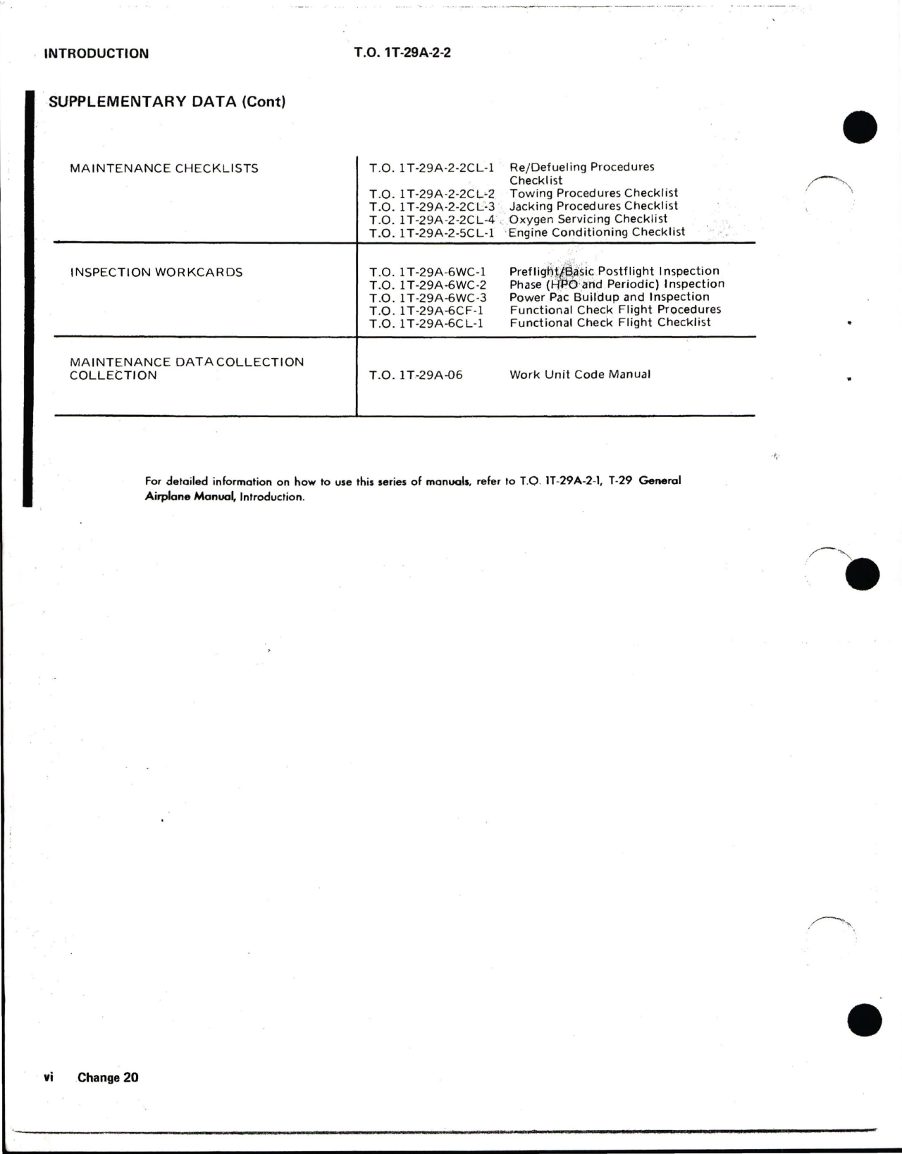 Sample page 8 from AirCorps Library document: Maintenance Manual for Ground Handling, Servicing and Airframe - T-29A, T-29B, T-29C and T-29D