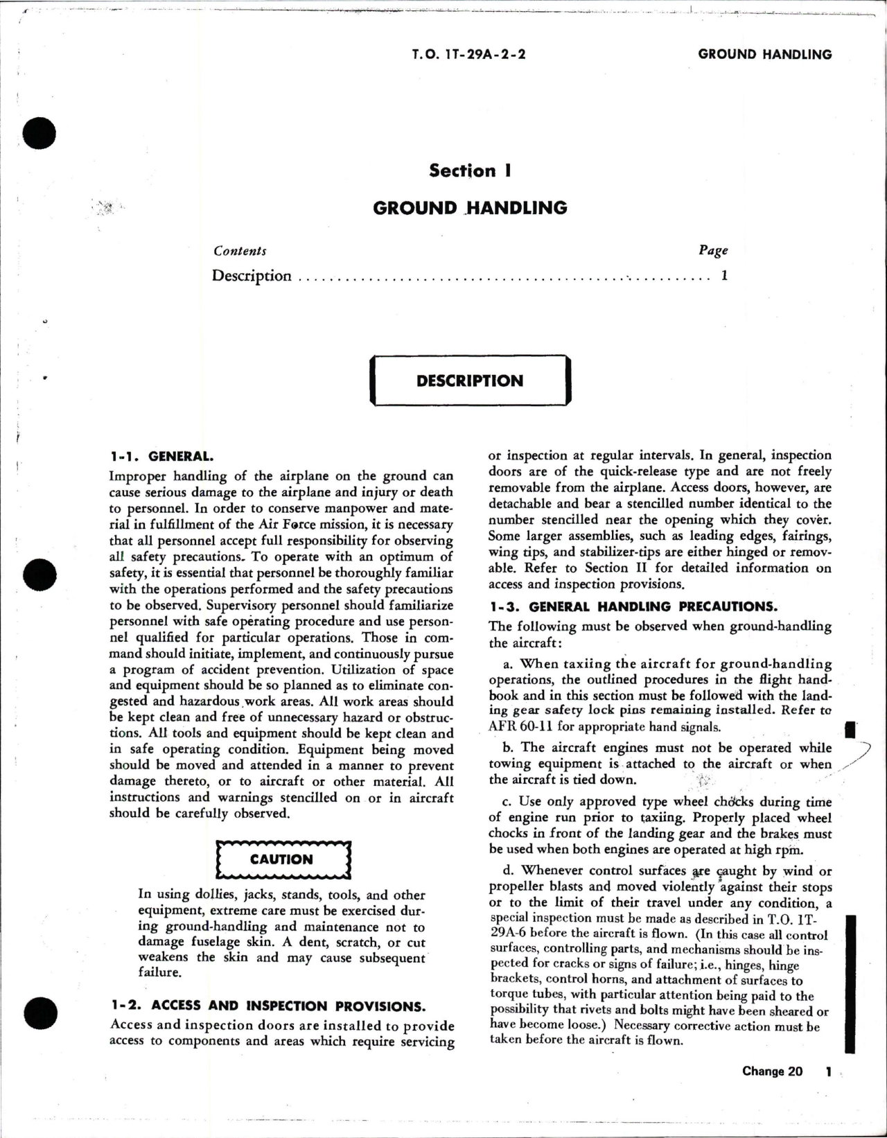 Sample page 9 from AirCorps Library document: Maintenance Manual for Ground Handling, Servicing and Airframe - T-29A, T-29B, T-29C and T-29D