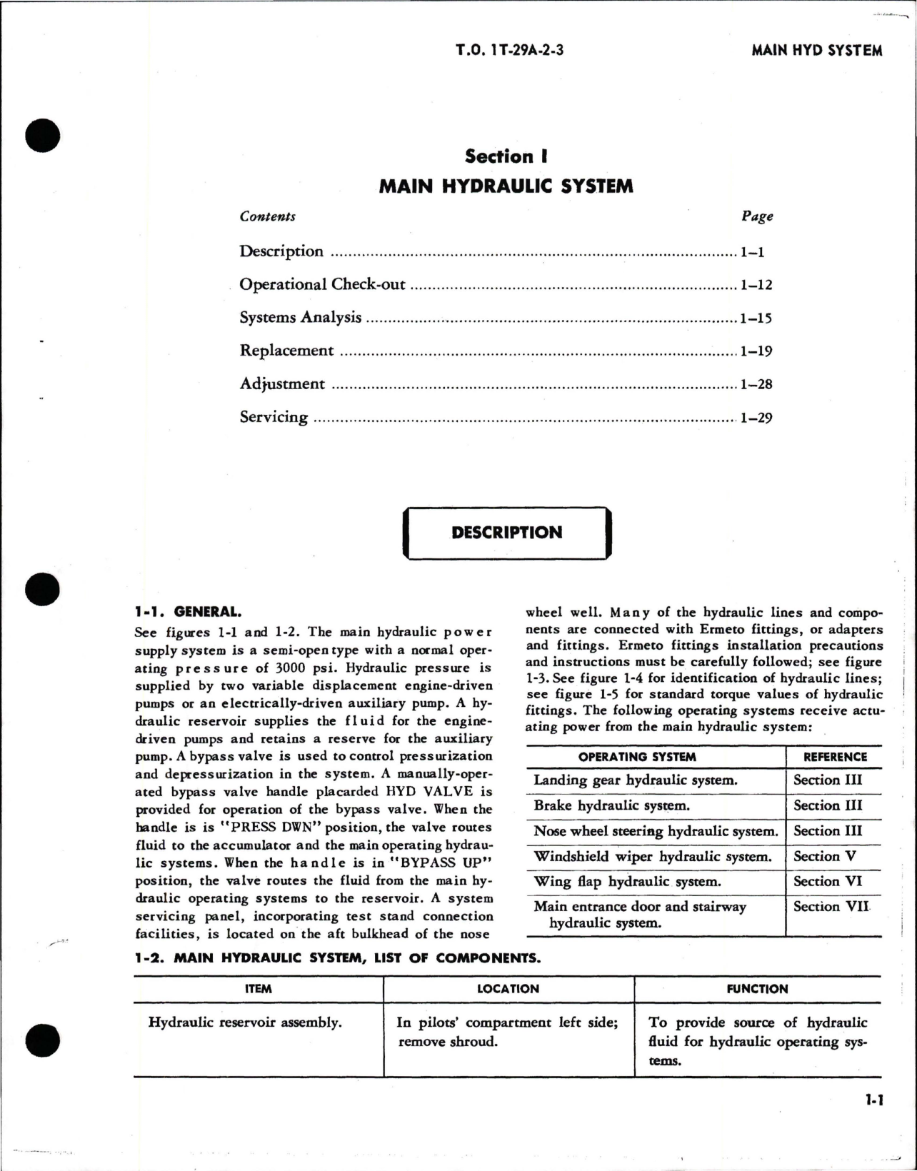Sample page 9 from AirCorps Library document: Maintenance Manual for Hydraulic Systems for T-29A, T-29B, T-29C and T-29D