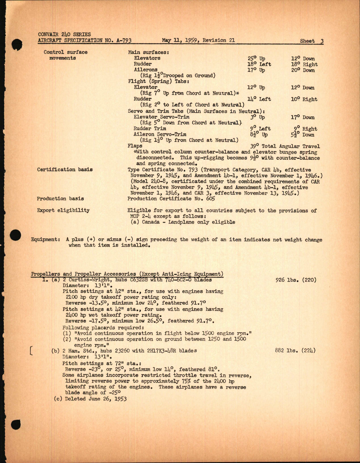 Sample page 5 from AirCorps Library document: Convair 240 Series 