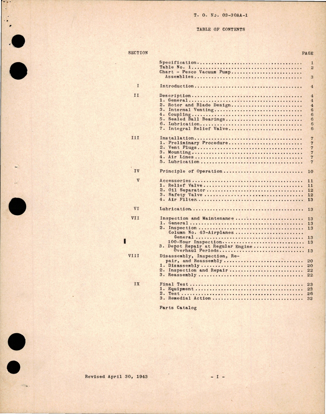 Sample page 1 from AirCorps Library document: Operation, Service and Overhaul with Parts for Engine-Driven Vacuum Pumps