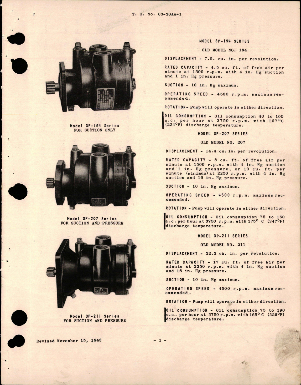 Sample page 5 from AirCorps Library document: Operation, Service and Overhaul Instructions with Parts for Engine Driven Vacuum Pumps