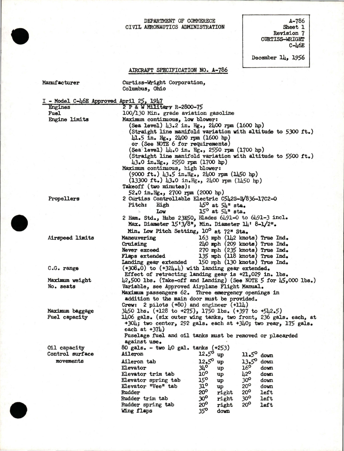 Sample page 1 from AirCorps Library document: C-46E