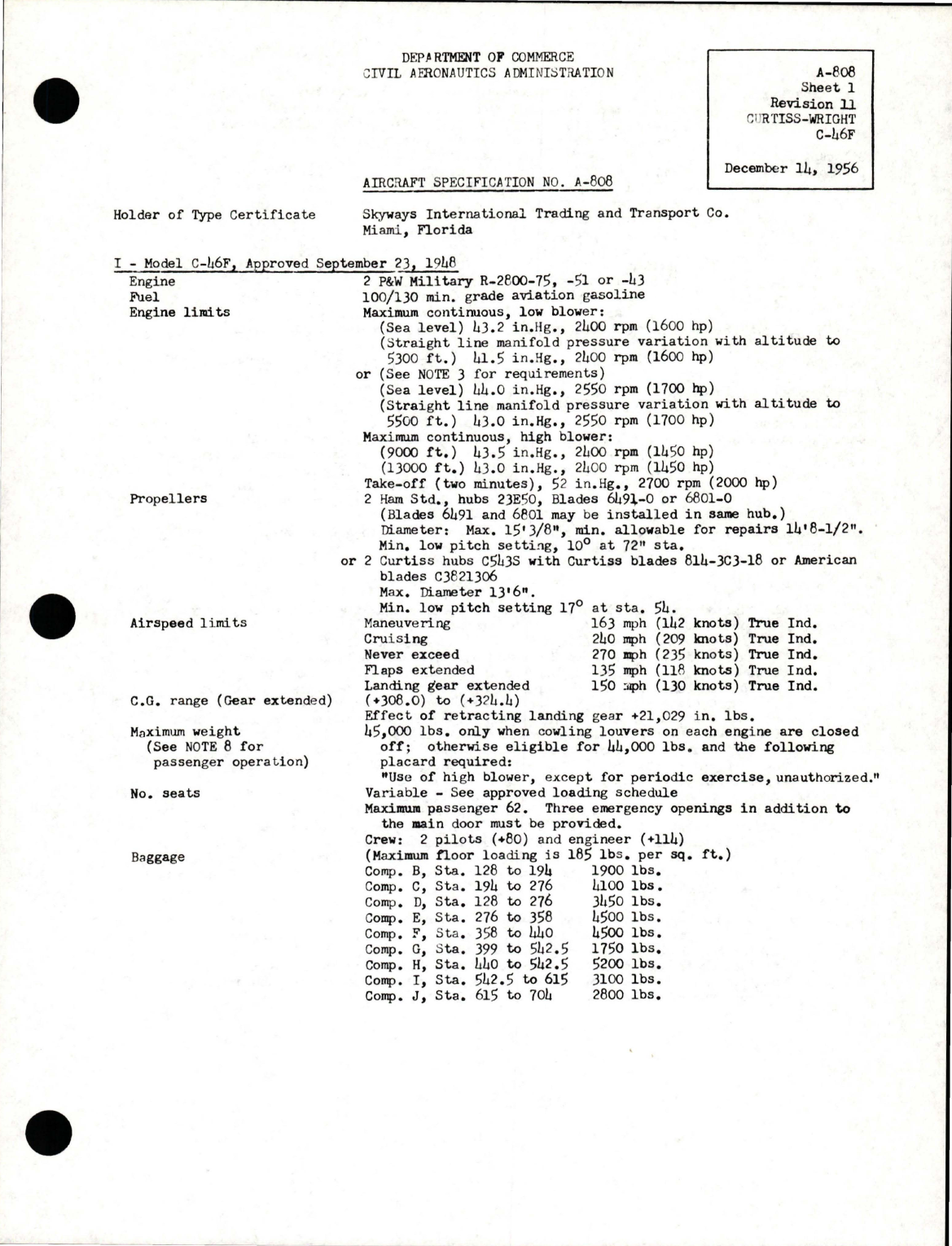 Sample page 1 from AirCorps Library document: C-46F