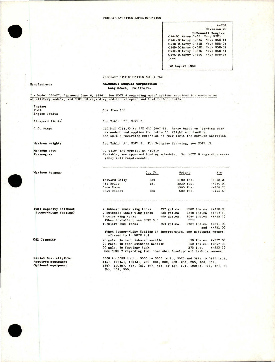 Sample page 1 from AirCorps Library document: Douglas C-54 Series
