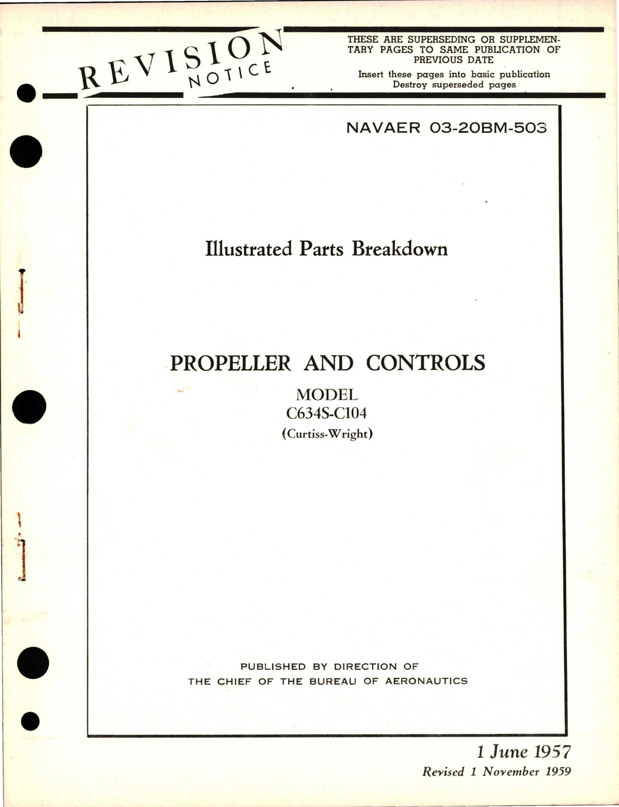 Sample page 1 from AirCorps Library document: Illustrated Parts Breakdown for Propeller and Controls - Model C634S-C104 