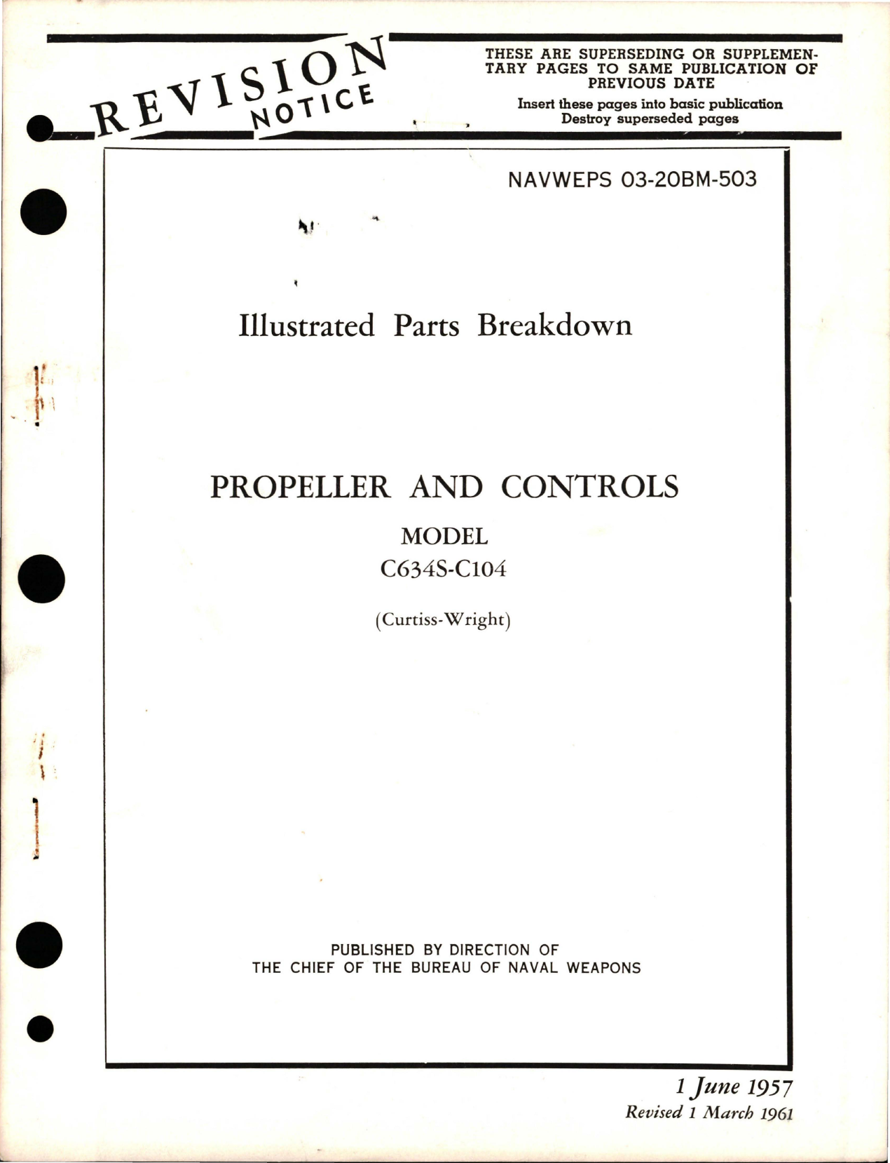 Sample page 1 from AirCorps Library document: Illustrated Parts Breakdown for Propeller and Controls - Model C634S-C104