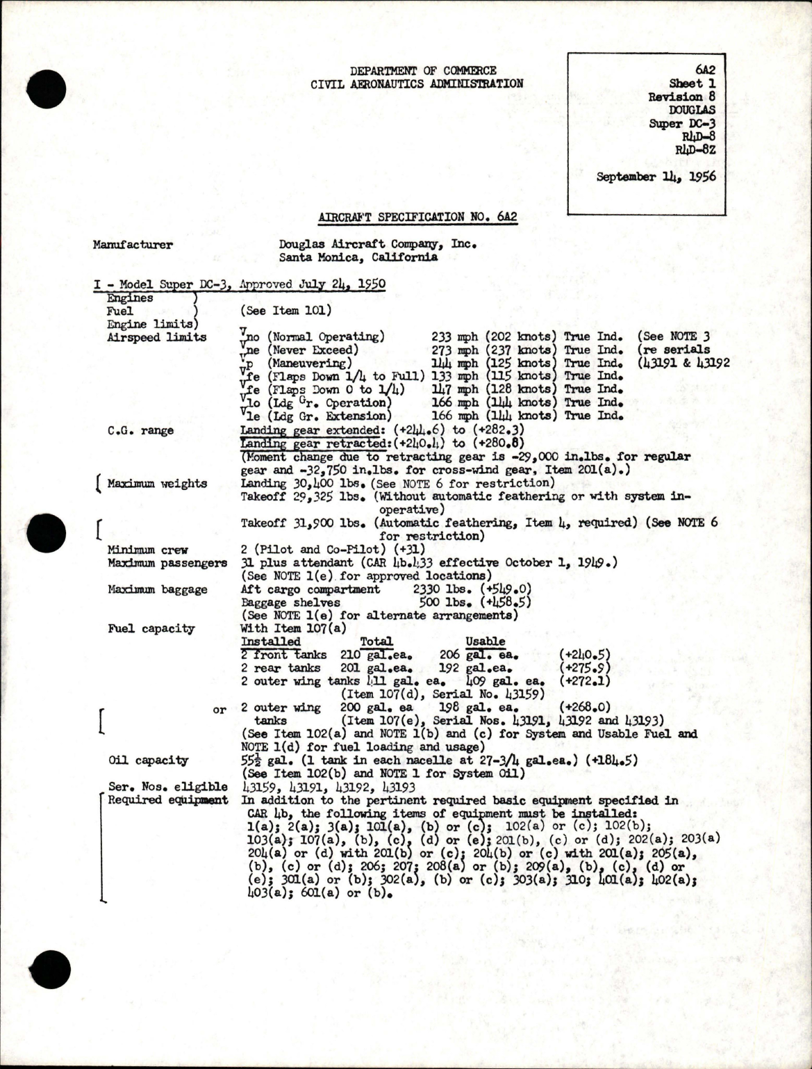 Sample page 1 from AirCorps Library document: Douglas Super DC-3, R4D-8, R4D-8Z