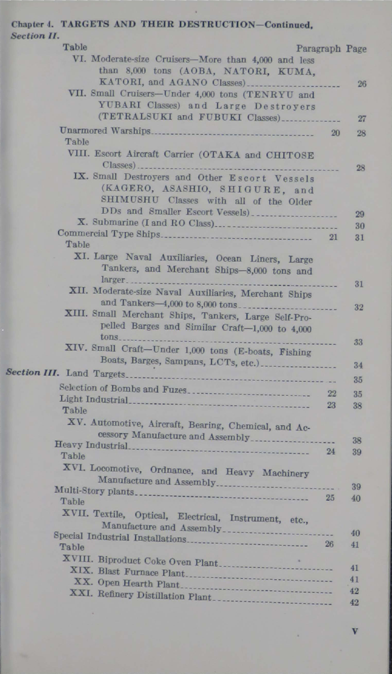 Sample page 7 from AirCorps Library document: Selection of Bombs & Fuzes for Destructions of Various Targets