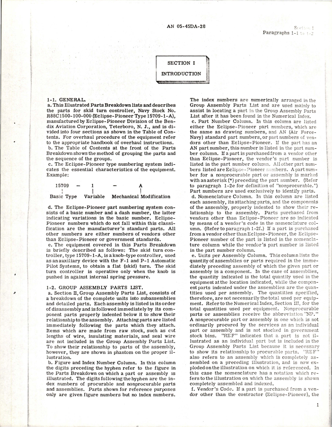 Sample page 5 from AirCorps Library document: Illustrated Parts Breakdown for Skid Turn Controller - Part 15709-1-A