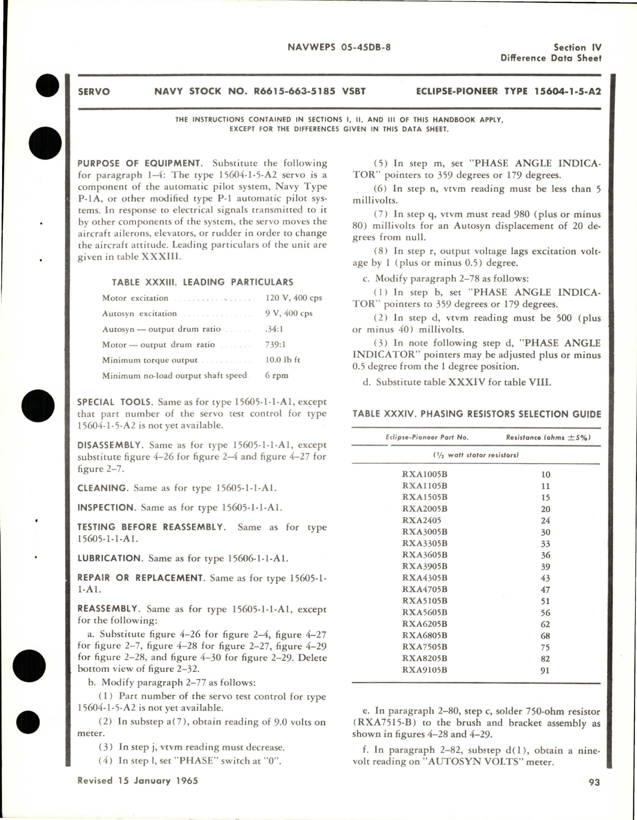 Sample page 5 from AirCorps Library document: Overhaul Instructions for Servos