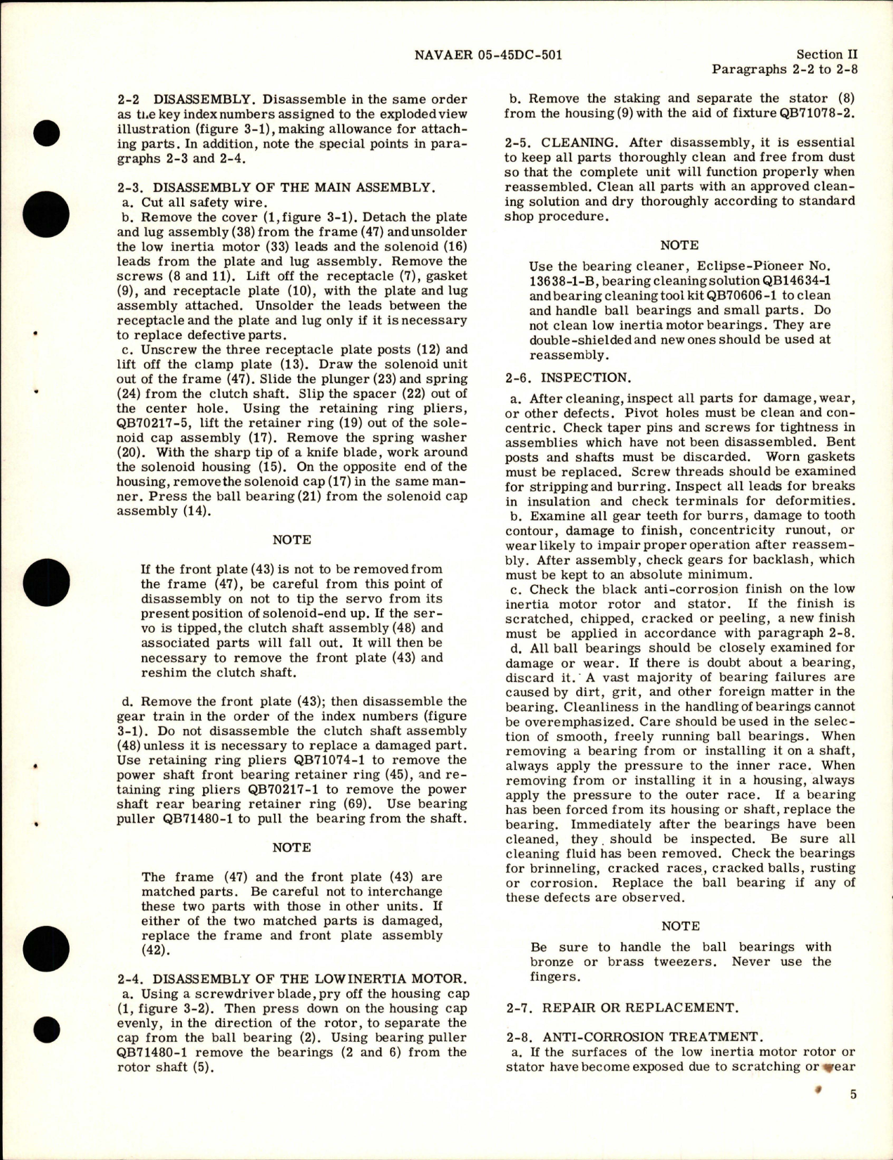 Sample page 5 from AirCorps Library document: Operation, Service and Overhaul Instructions with Parts for Trim Tab Servo - Part 15603-2-B