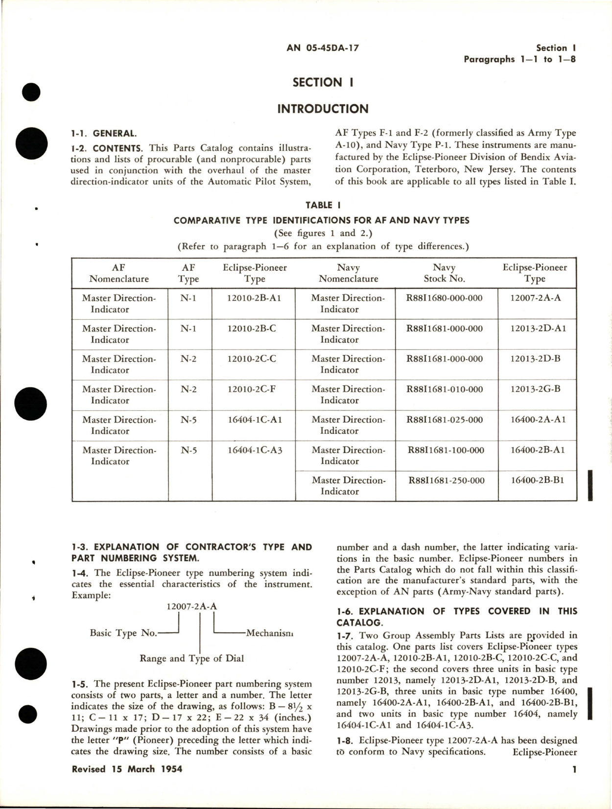 Sample page 5 from AirCorps Library document: Parts Catalog for Master Direction Indicators