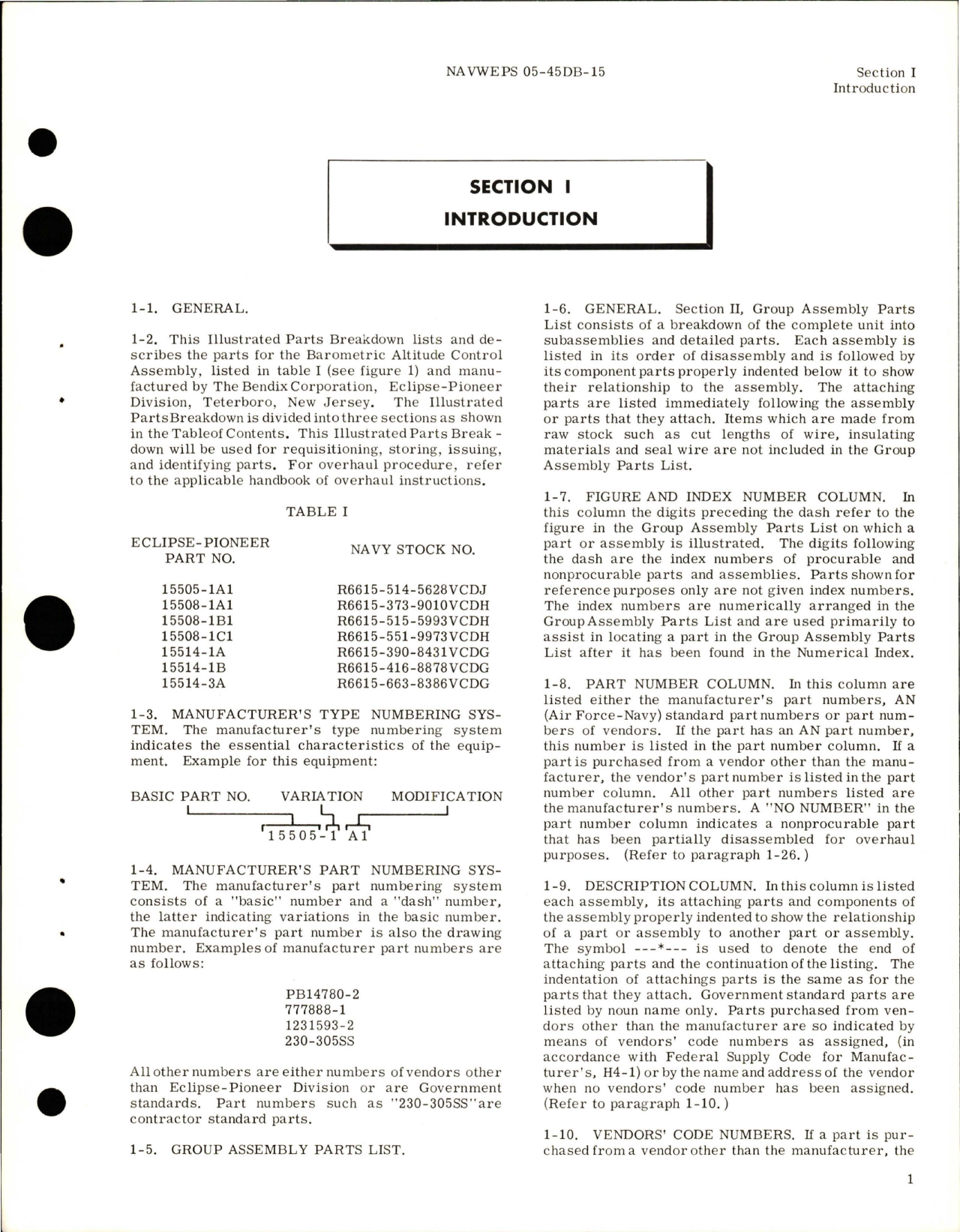 Sample page 5 from AirCorps Library document: Illustrated Parts Breakdown for Barometric Altitude Control Assembly