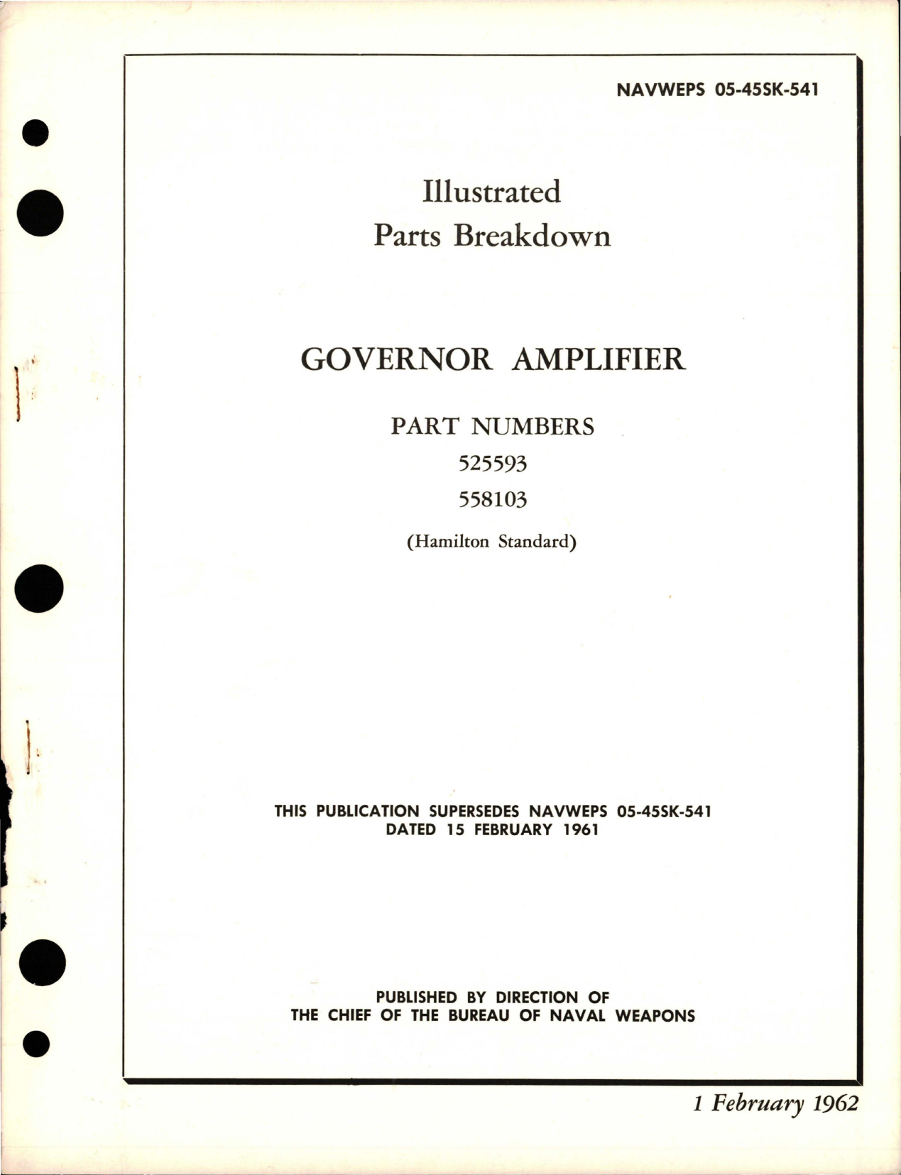 Sample page 1 from AirCorps Library document: Illustrated Parts Breakdown for Governor Amplifier - Parts 525593 and 558103