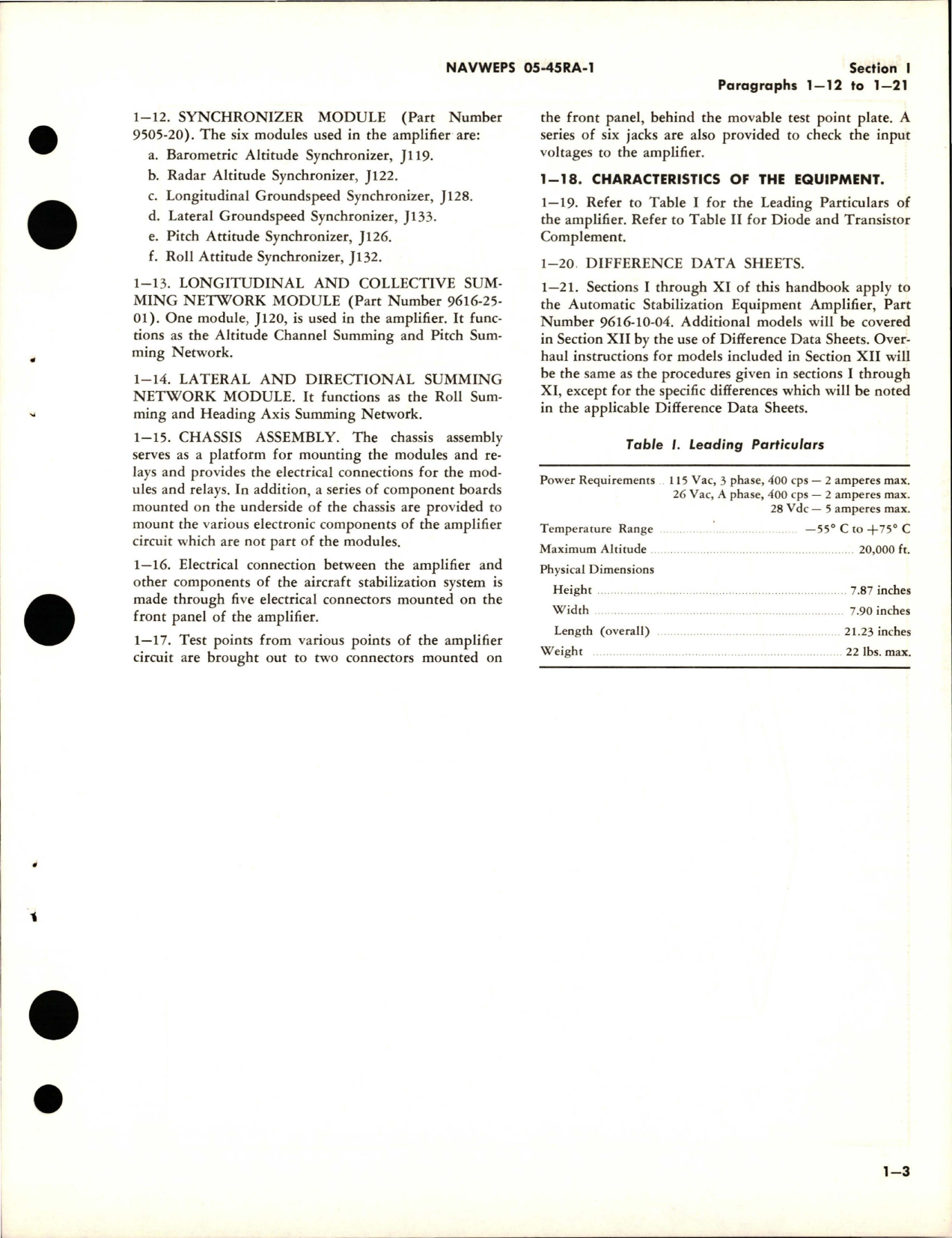 Sample page 9 from AirCorps Library document: Overhaul Instructions for Automatic Stabilization Equipment Amplifier - Part 9616-10-04