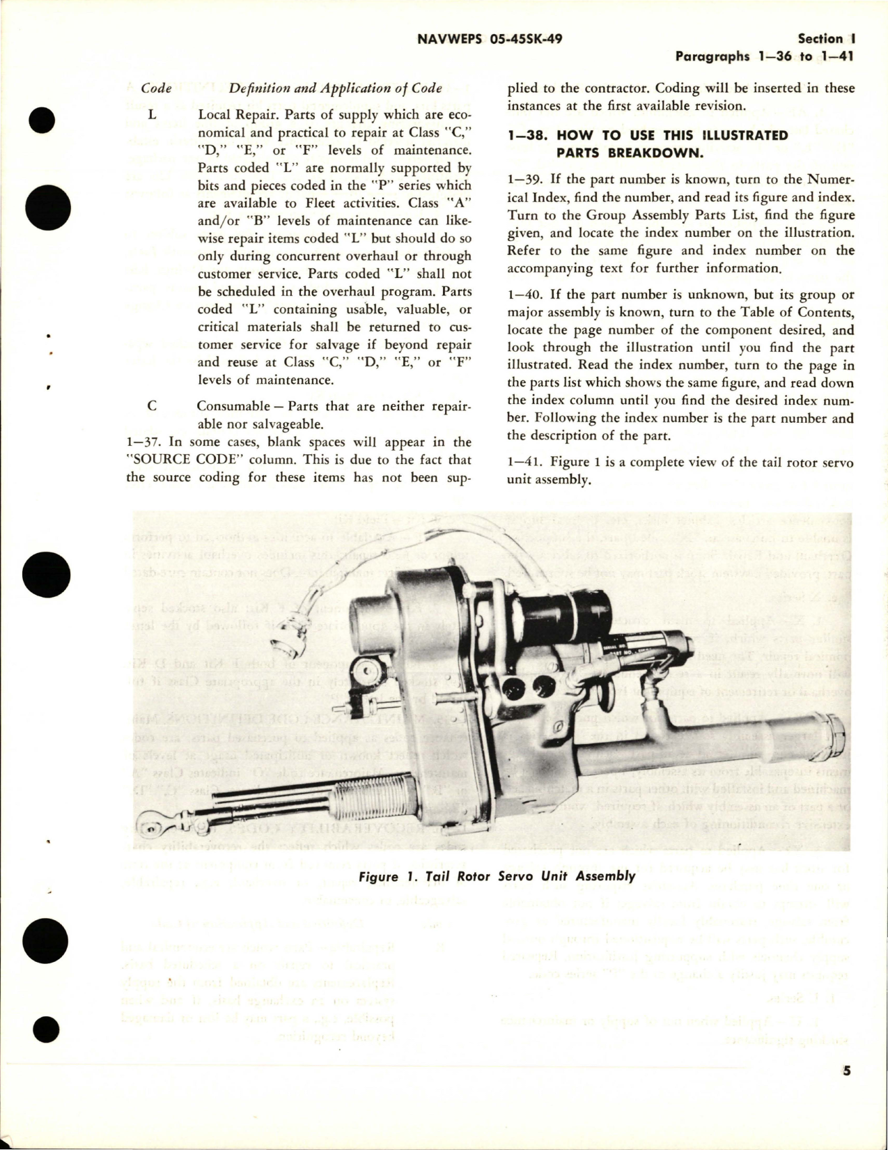 Sample page 7 from AirCorps Library document: Illustrated Parts Breakdown for Tail Rotor Servo Unit Assembly - Part S1665-61752 and Tail Rotor Servo Unit Subassembly - Part S1665-61752-1