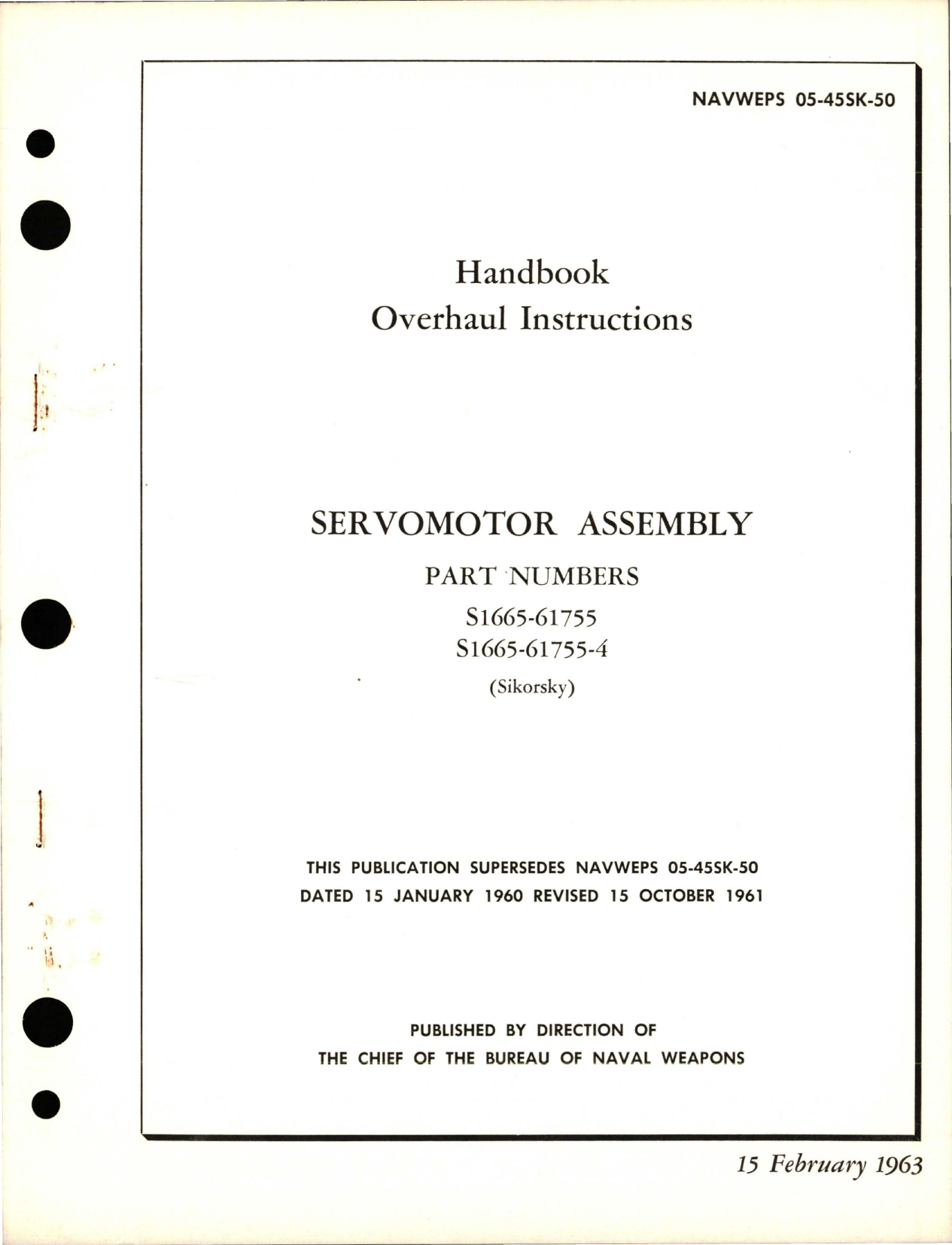 Sample page 1 from AirCorps Library document: Overhaul Instructions for Servomotor Assembly - Parts S1665-61755 and S1665-61755-4