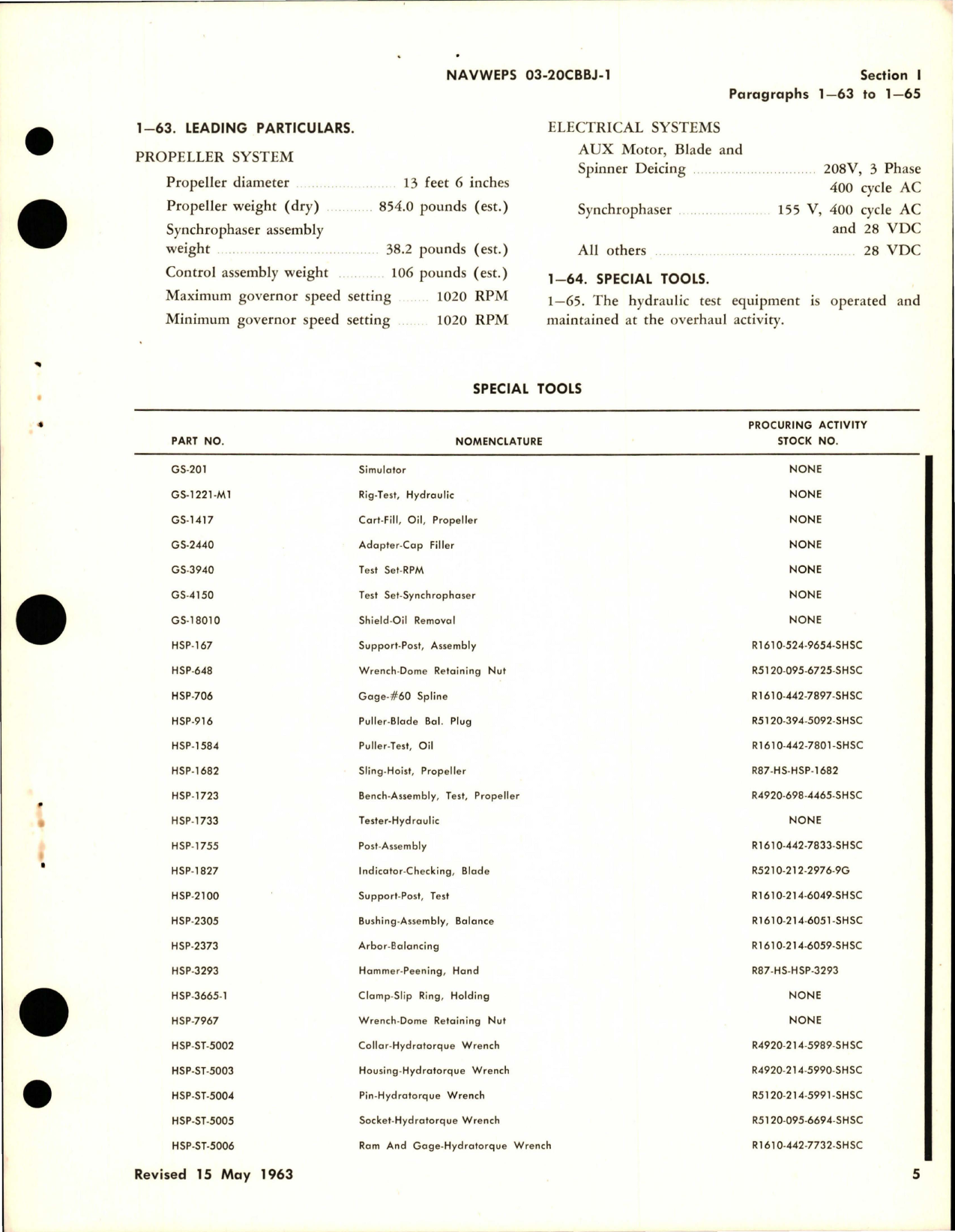 Sample page 5 from AirCorps Library document: Operation and Maintenance Instructions for Variable Pitch Propeller - Models 54H60-73, 54H60-75, 54H60-85, and 54H60-89