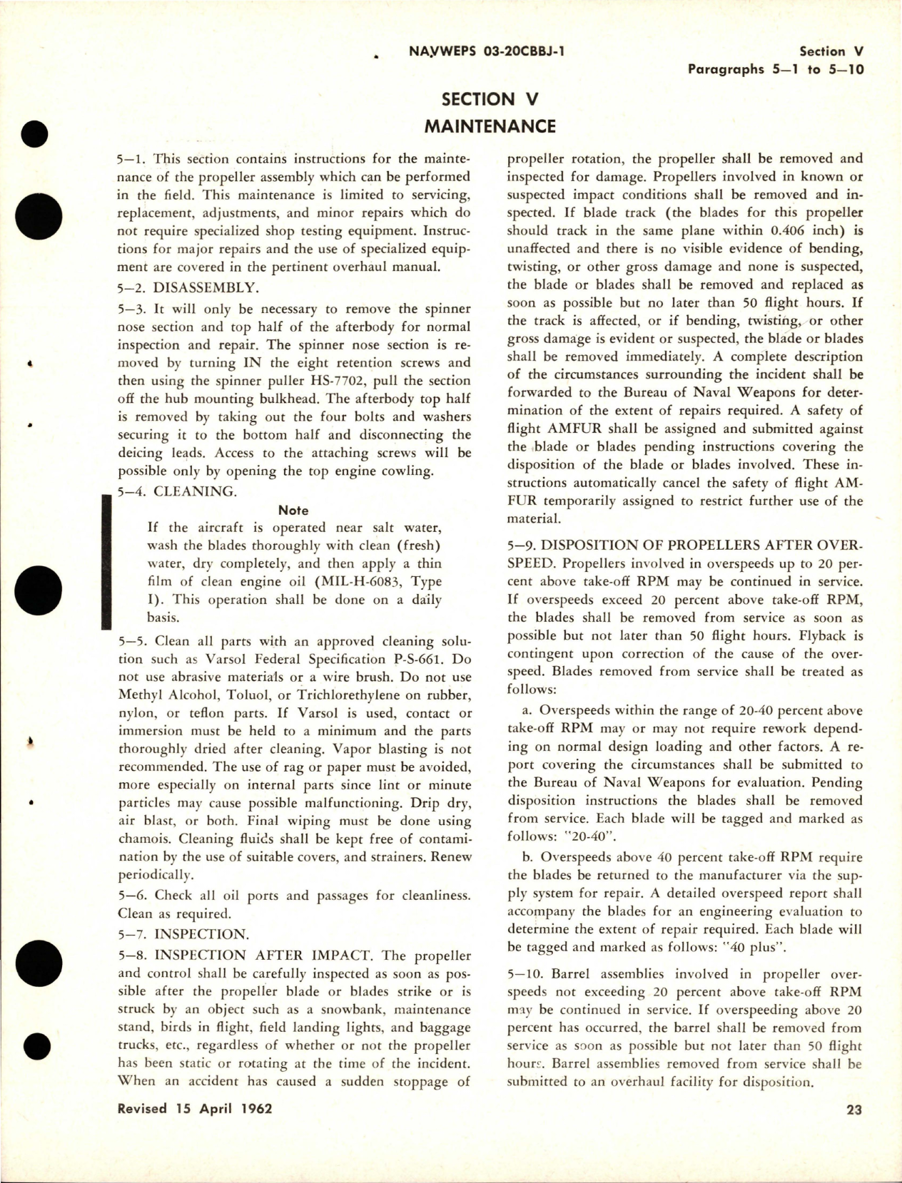 Sample page 7 from AirCorps Library document: Operation and Maintenance Instructions for Variable Pitch Propeller - Models 54H60-69, 54H60-73, 54H60-75, 54H60-85, and 54H60-89