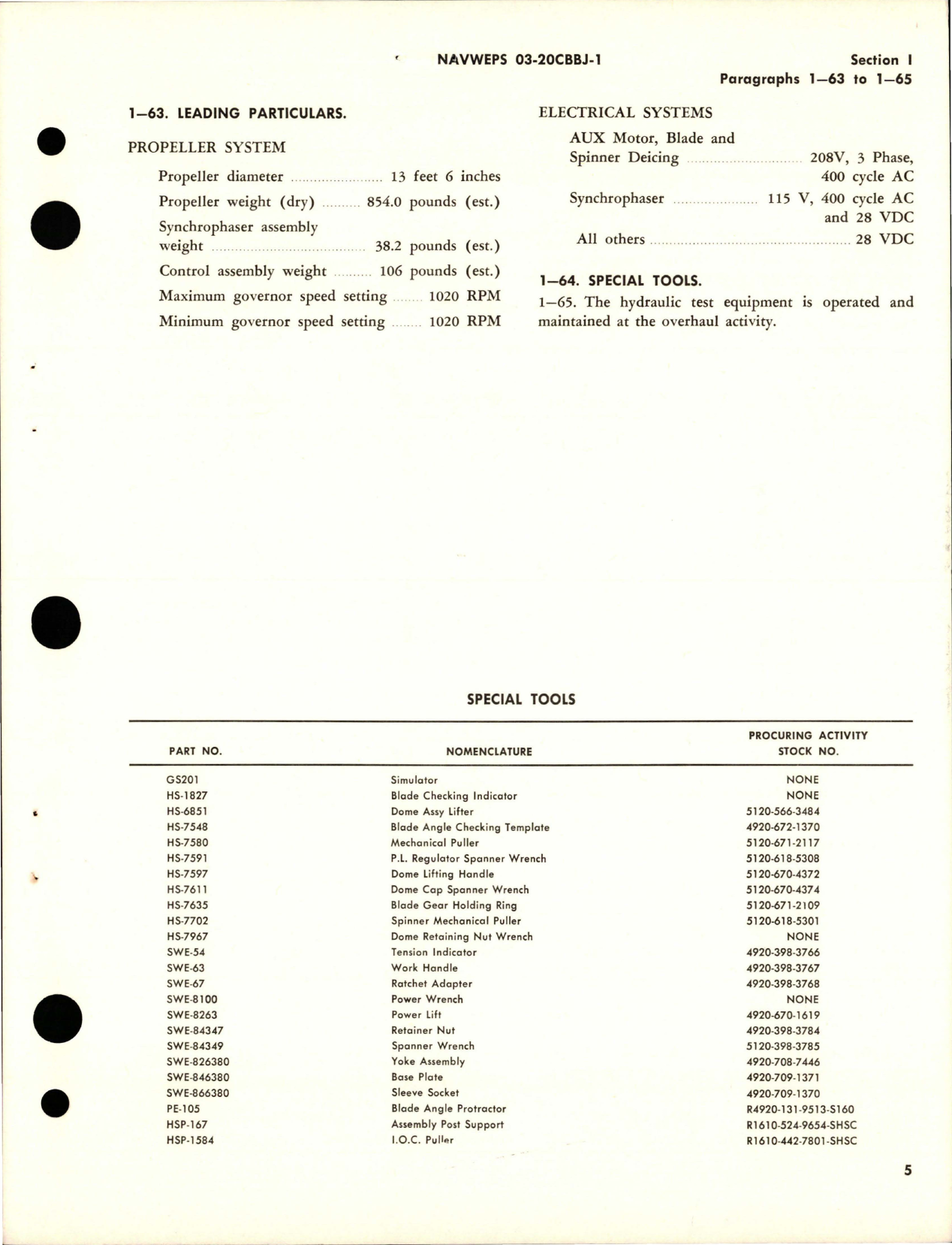 Sample page 9 from AirCorps Library document: Operation and Maintenance Instructions for Variable Pitch Propeller - Models 54H60-69, 54H60-73, and 54H60-75