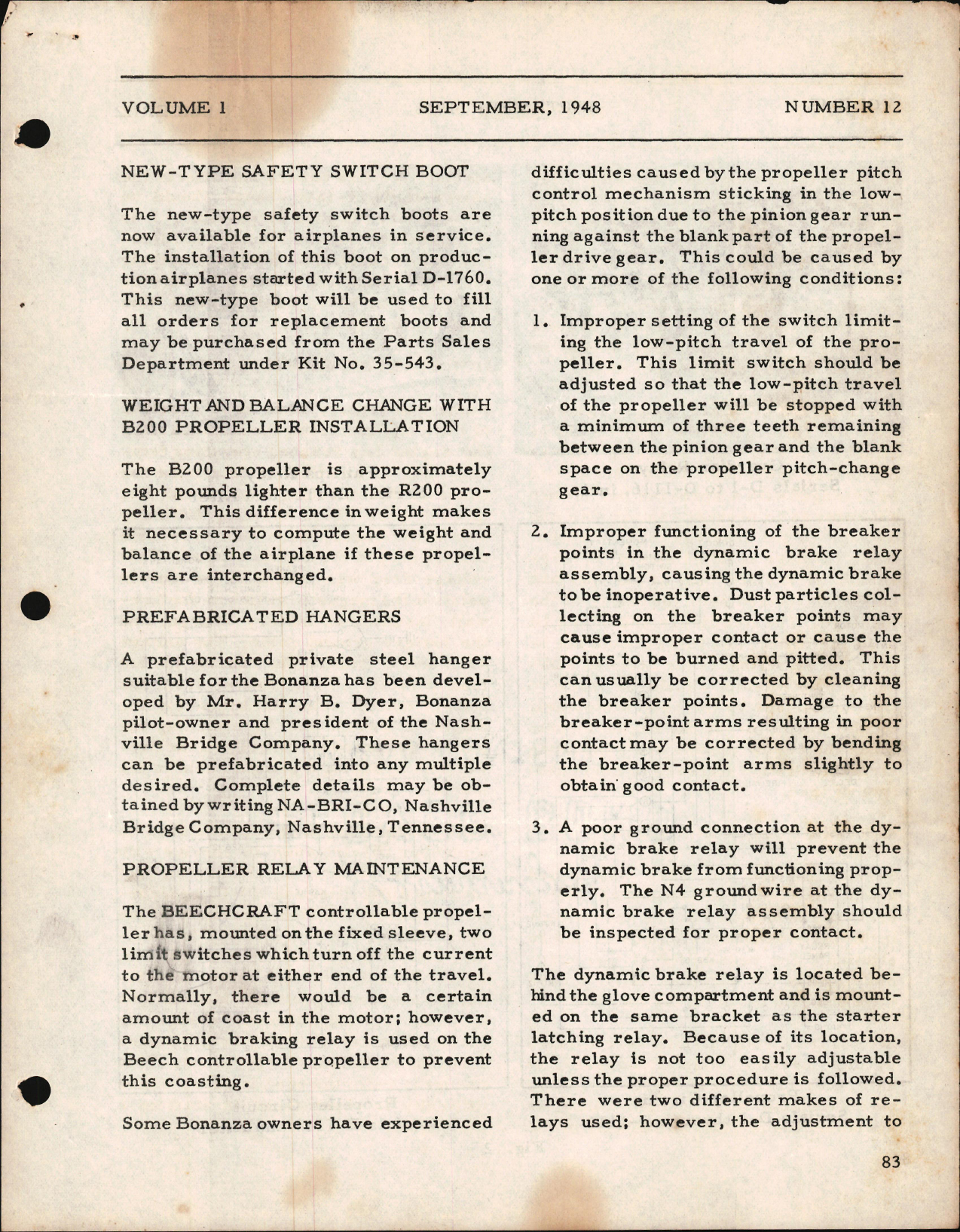 Sample page 5 from AirCorps Library document: Engineering Service News, Model 35 & Model 18 Service Notes and Changes