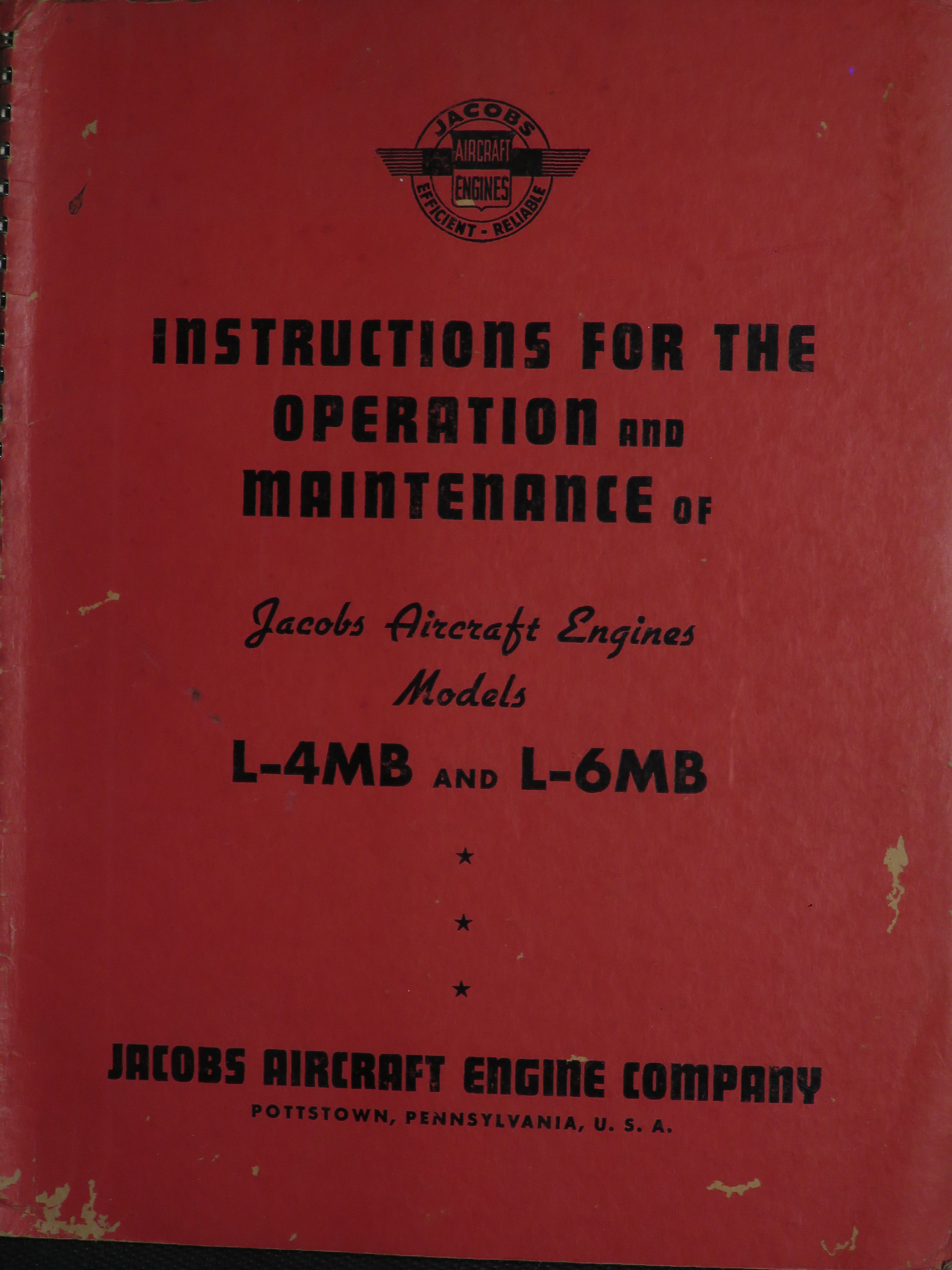Sample page 1 from AirCorps Library document: Operation and Maintenance Instructions for the L-4MB and L-6MB Engines