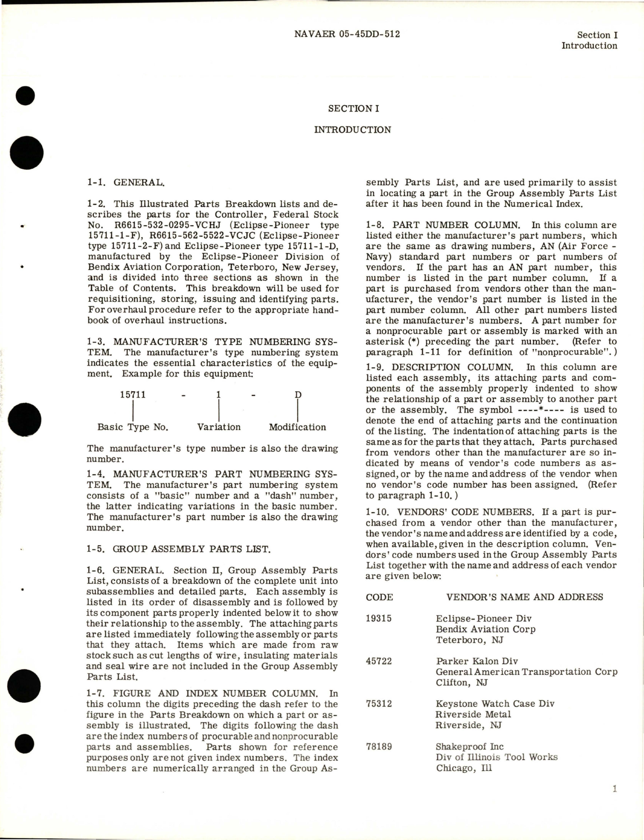 Sample page 5 from AirCorps Library document: Illustrated Parts Breakdown for Parts 15711-1-D, 15711-1-F, and 15711-2-F