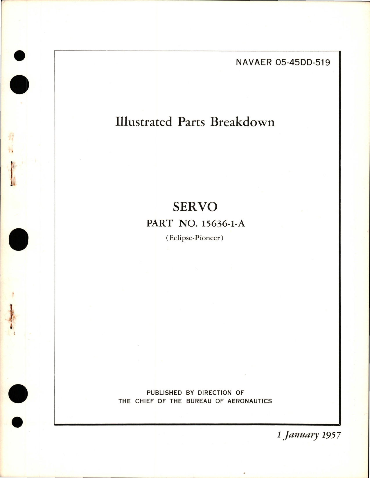 Sample page 1 from AirCorps Library document: Illustrated Parts Breakdown for Servo - Part 15636-1-A 