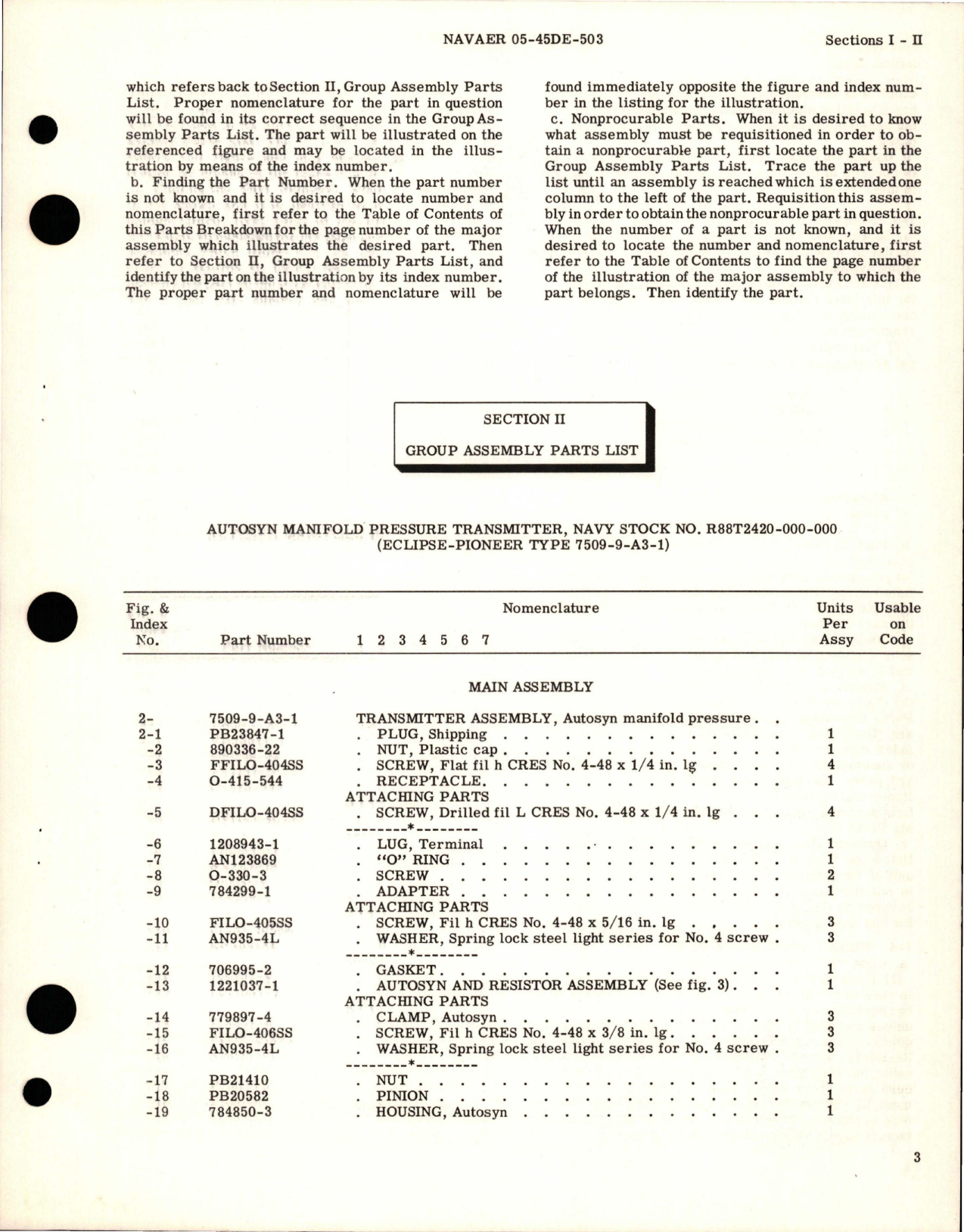 Sample page 7 from AirCorps Library document: Illustrated Parts Breakdown for Autosyn Manifold Pressure Transmitter - Part 7509-9-A3-1