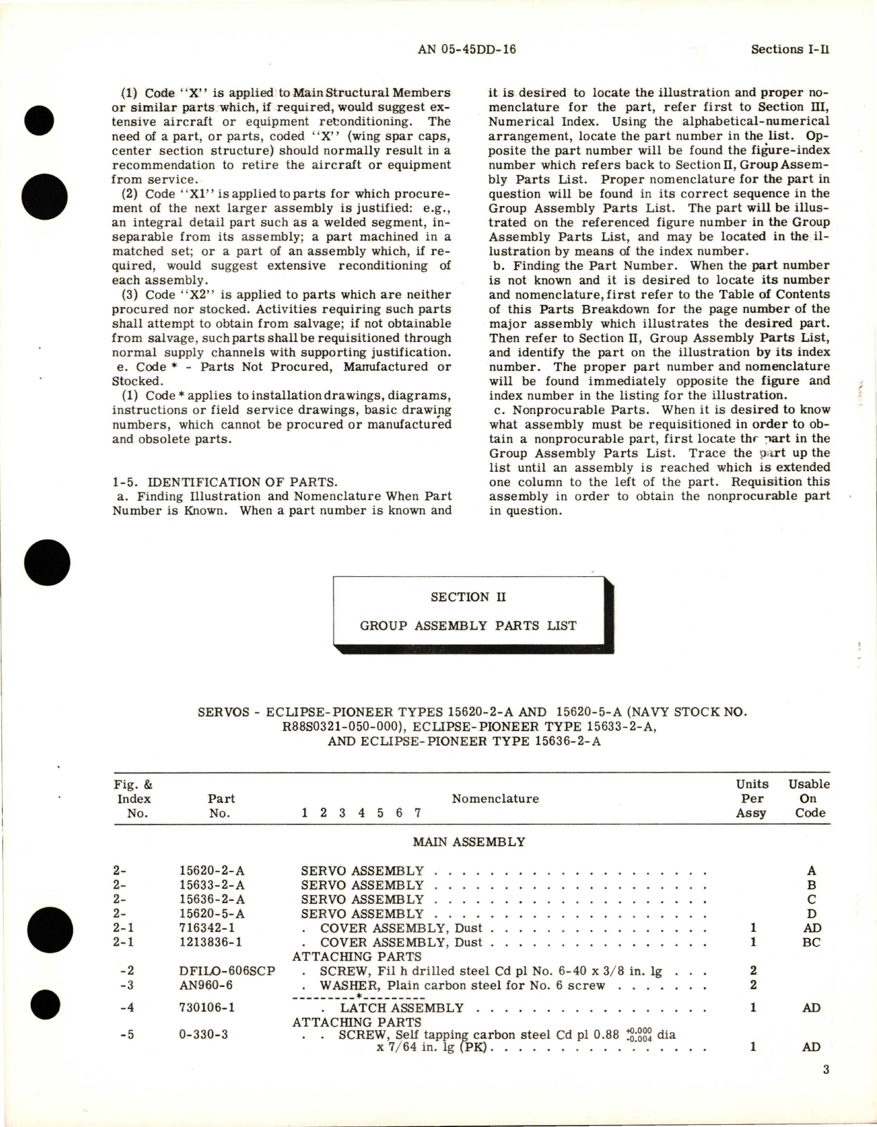 Sample page 7 from AirCorps Library document: Illustrated Parts Breakdown for Servos - Parts 15620-2-A, 15620-5-A, 15633-2-A, and 15636-2-A