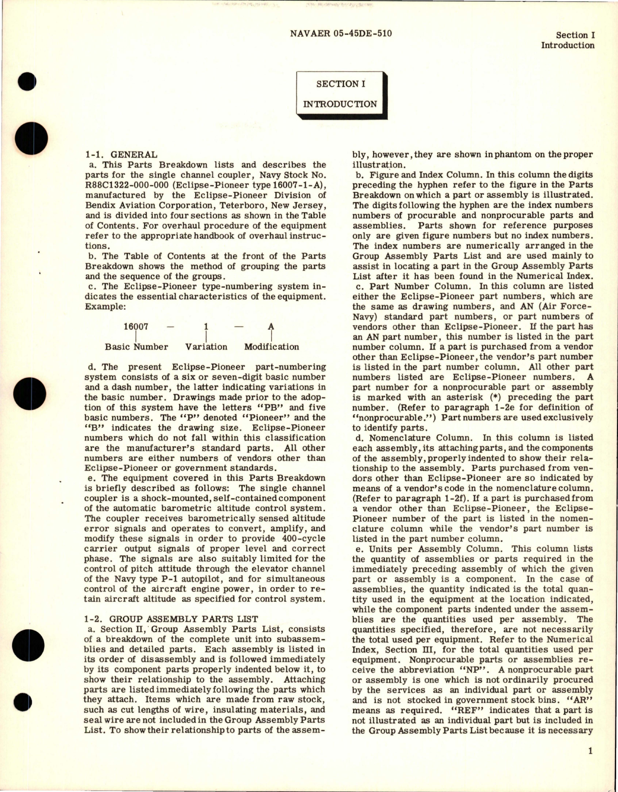 Sample page 5 from AirCorps Library document: Illustrated Parts Breakdown for Single Channel Coupler - Part 16007-1-A