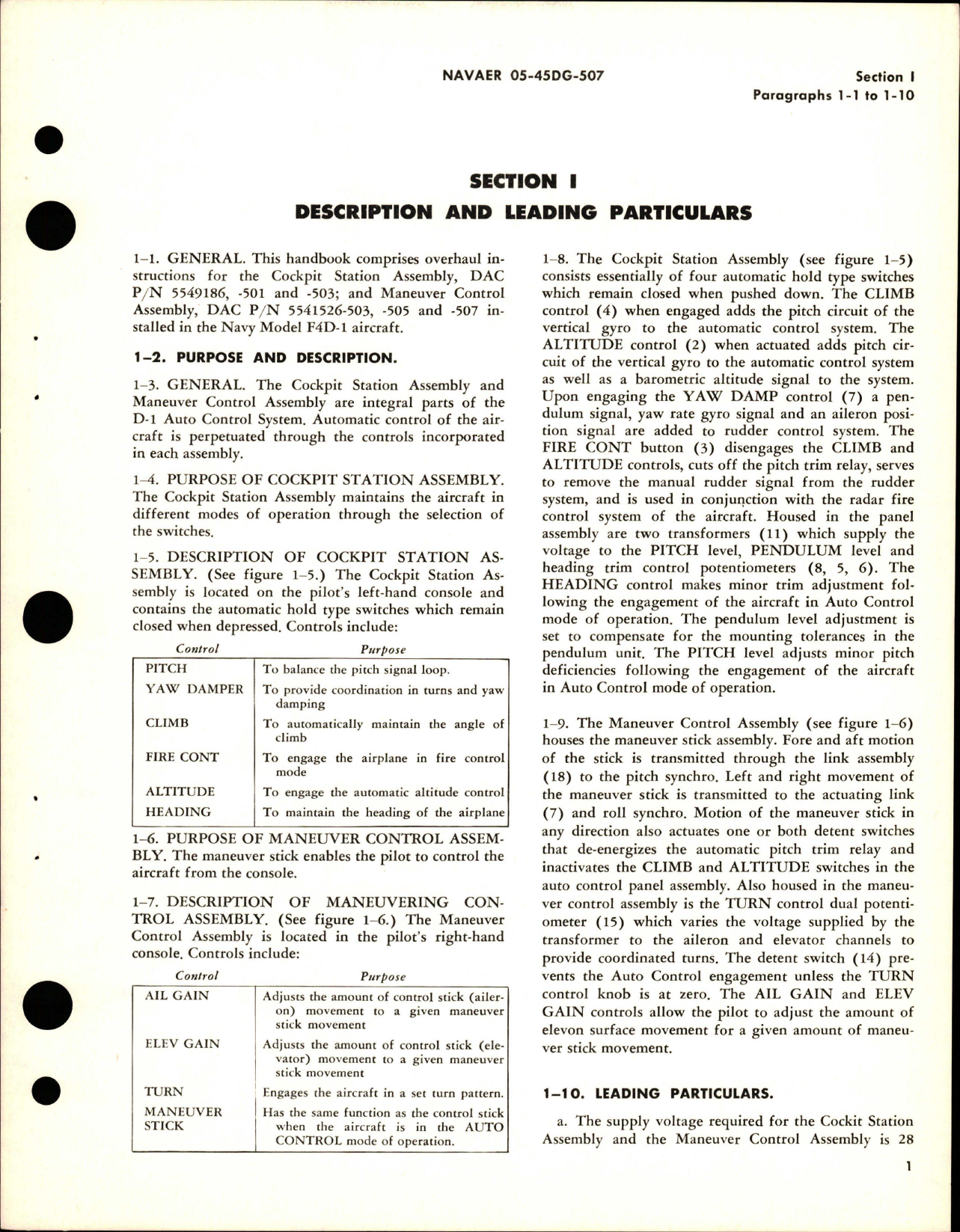 Sample page 7 from AirCorps Library document: Overhaul Instructions for Cockpit Station Assembly, Maneuver Control Assembly for D-1 Auto Control