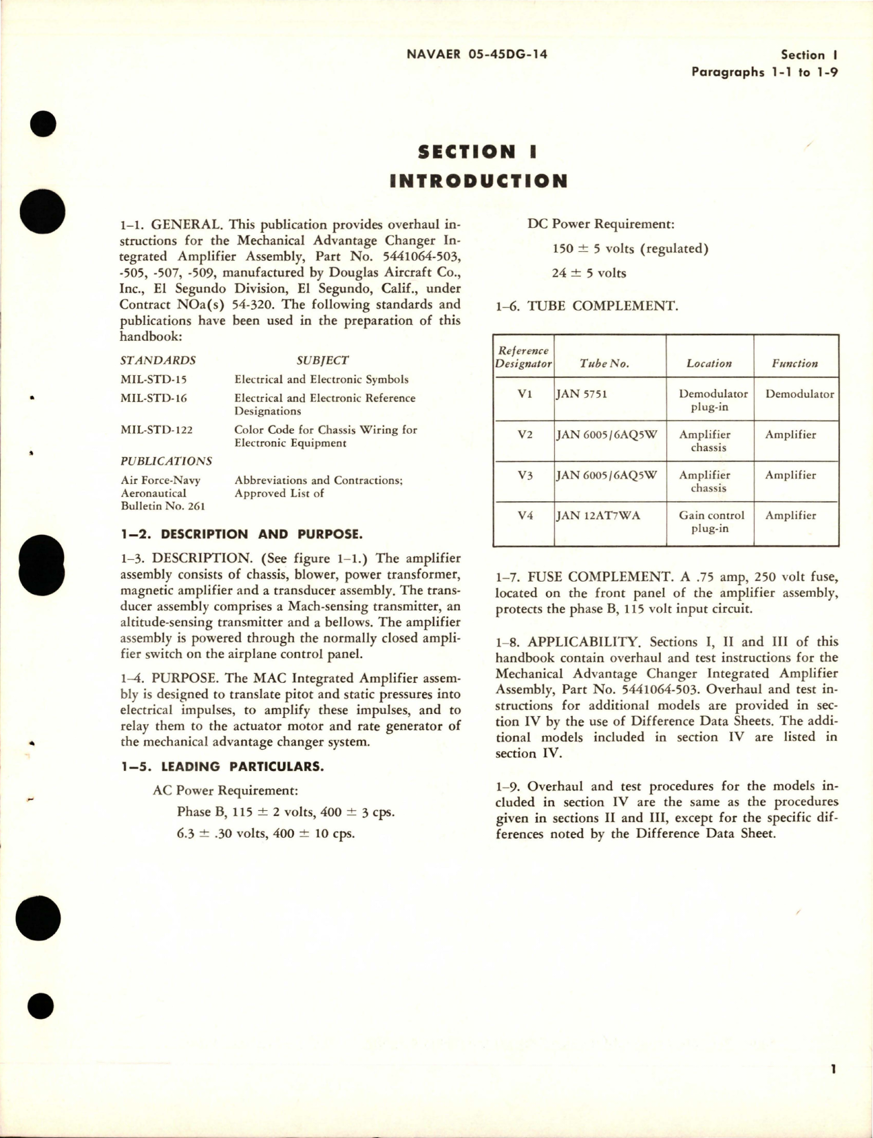 Sample page 5 from AirCorps Library document: Overhaul Instructions for Amplifier Assembly, Mechanical Advantage Changer Integrated
