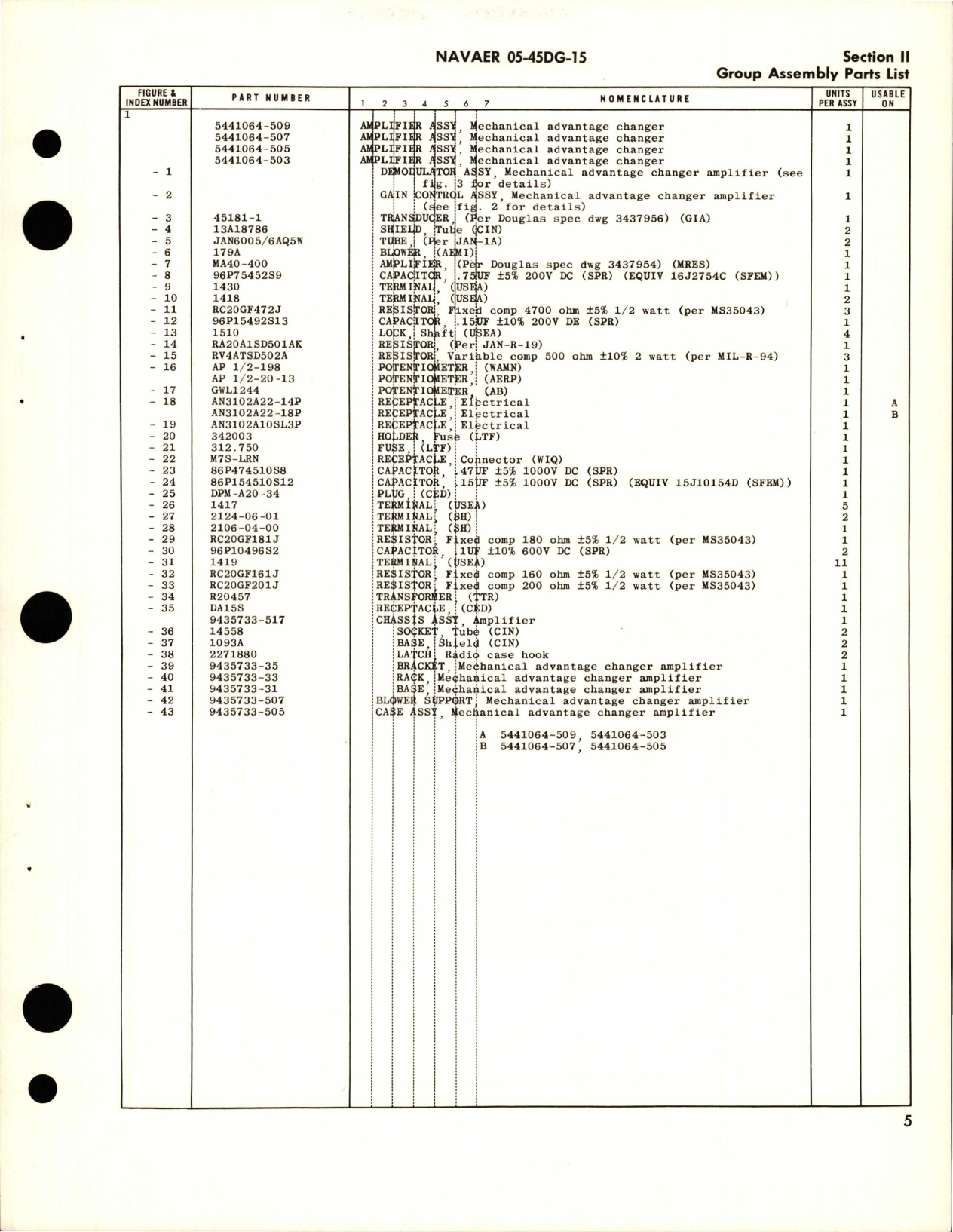 Sample page 7 from AirCorps Library document: Illustrated Parts Breakdown for Mechanical Advantage Changer Amplifier Assy