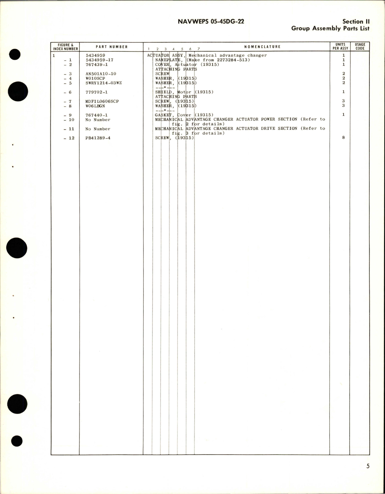 Sample page 7 from AirCorps Library document: Illustrated Parts Breakdown for Mechanical Advantage Changer Actuator - Part 5434959