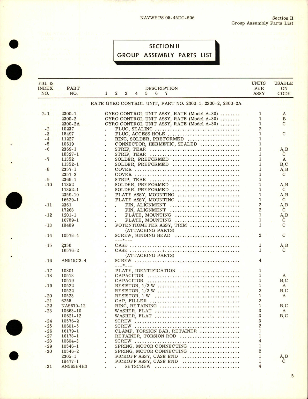 Sample page 7 from AirCorps Library document: Illustrated Parts Breakdown for Rate Gyro Control Unit