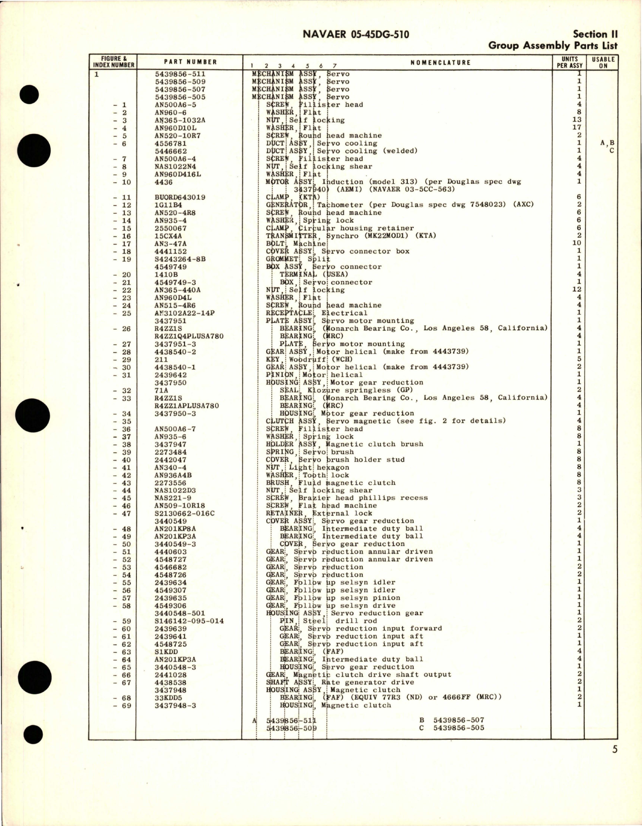 Sample page 7 from AirCorps Library document: Illustrated Parts Breakdown for Servo Mechanism Assembly