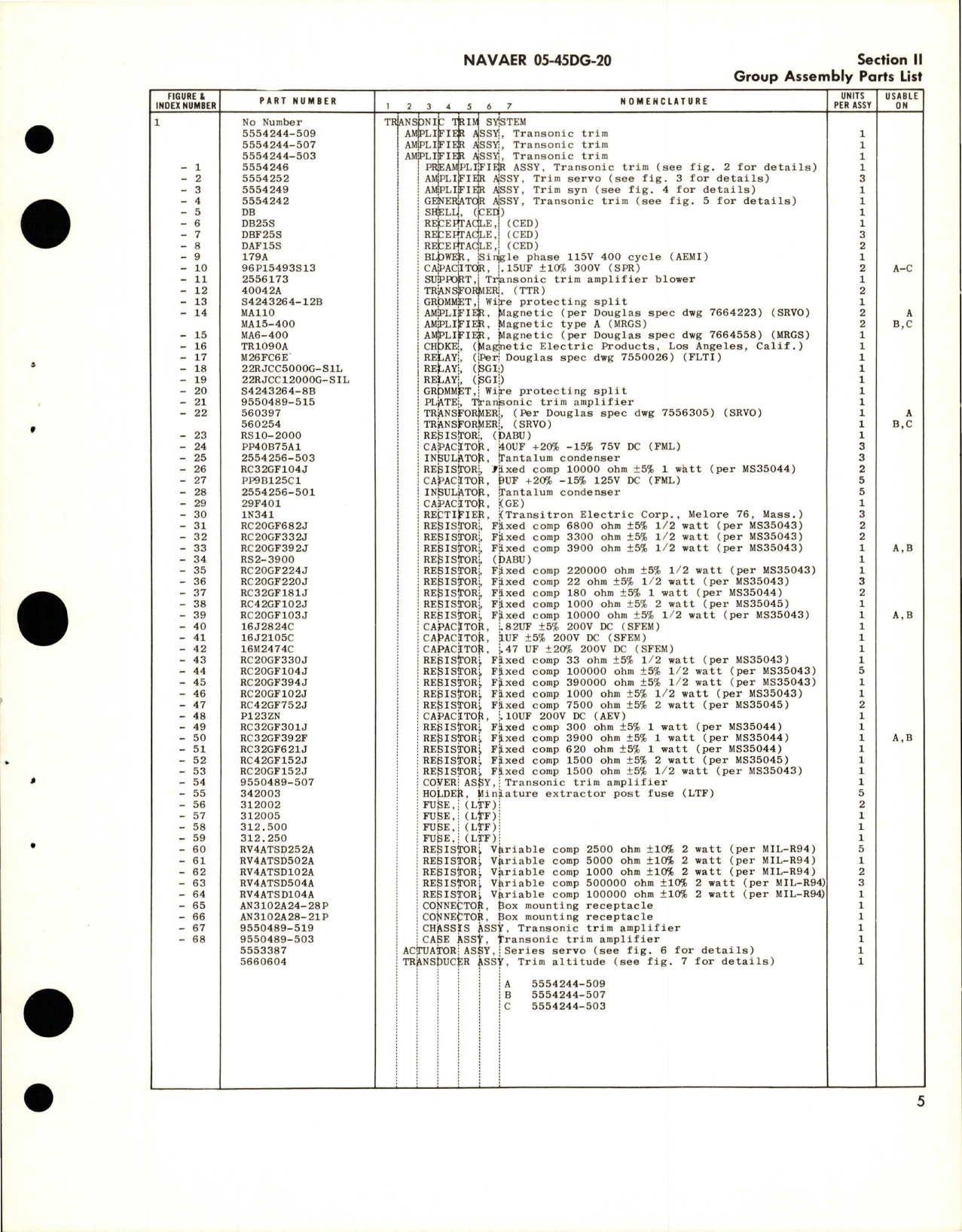 Sample page 7 from AirCorps Library document: Illustrated Parts Breakdown for Transonic Trim System 