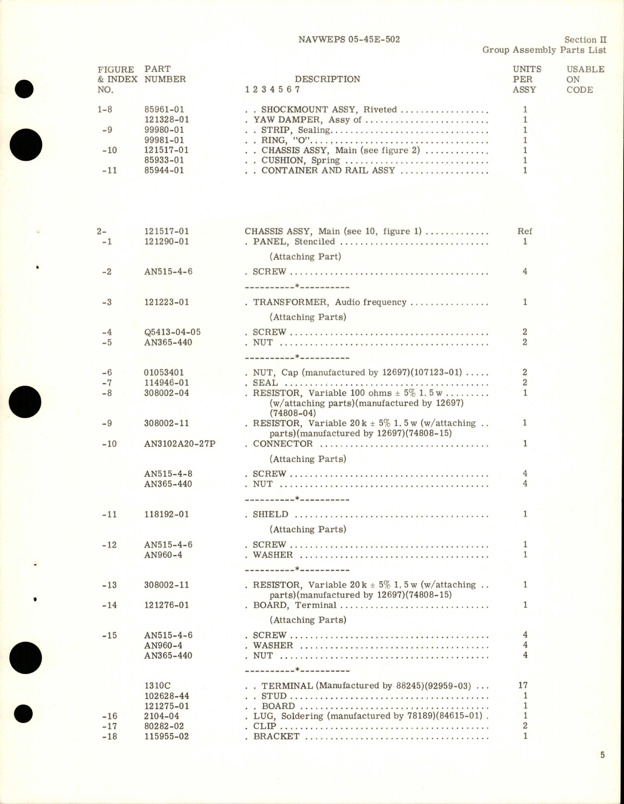 Sample page 7 from AirCorps Library document: Illustrated Parts Breakdown for Yaw Damper and Mounting Base - Models 1500P, and 1500P-1 - Parts 121956-01 and 12156-02