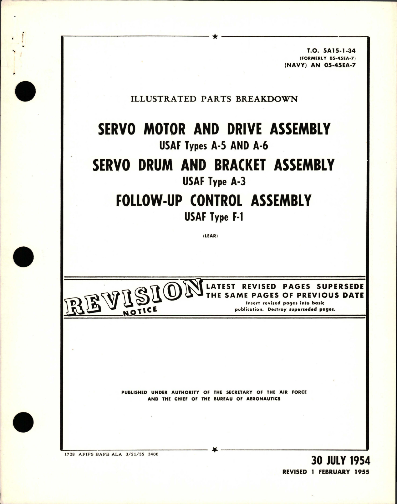 Sample page 1 from AirCorps Library document: Illustrated Parts for Servo Motor Drive Assembly, Servo Drum and Bracket Assembly, Follow-Up Control Assembly
