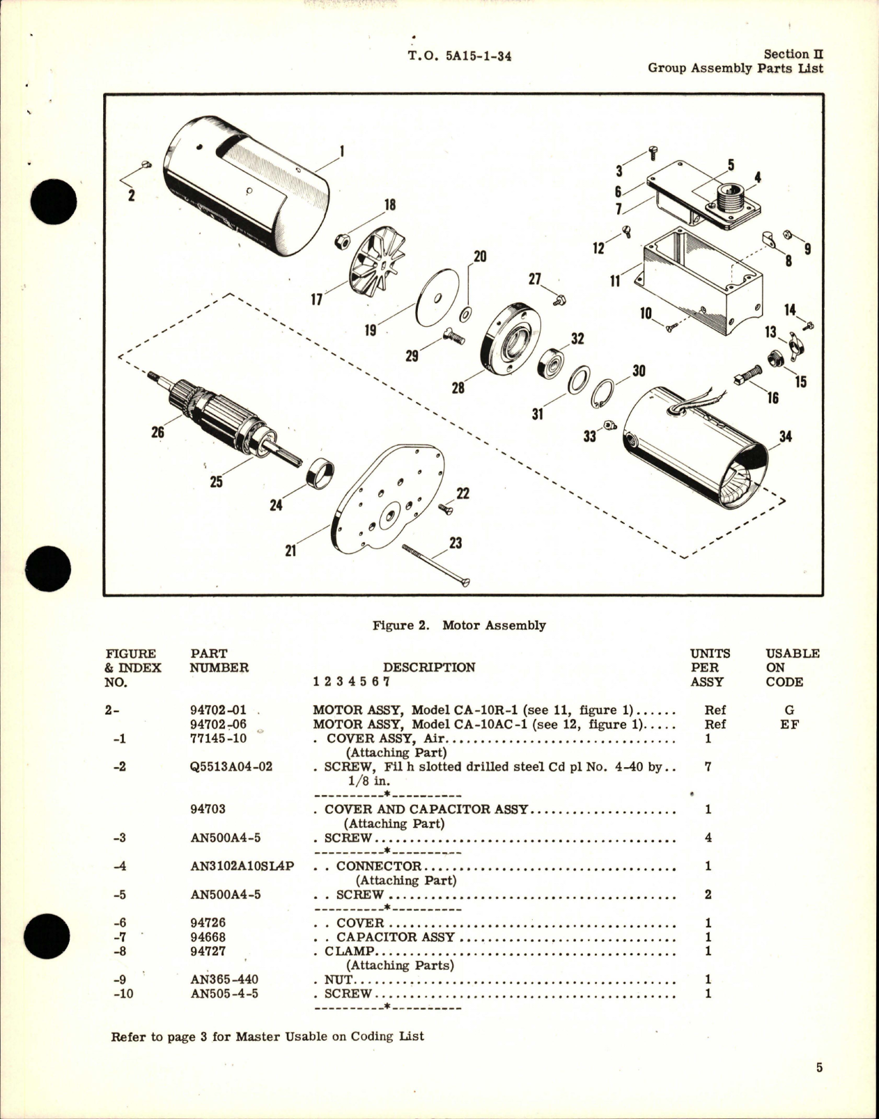 Sample page 5 from AirCorps Library document: Illustrated Parts for Servo Motor Drive Assembly, Servo Drum and Bracket Assembly, Follow-Up Control Assembly