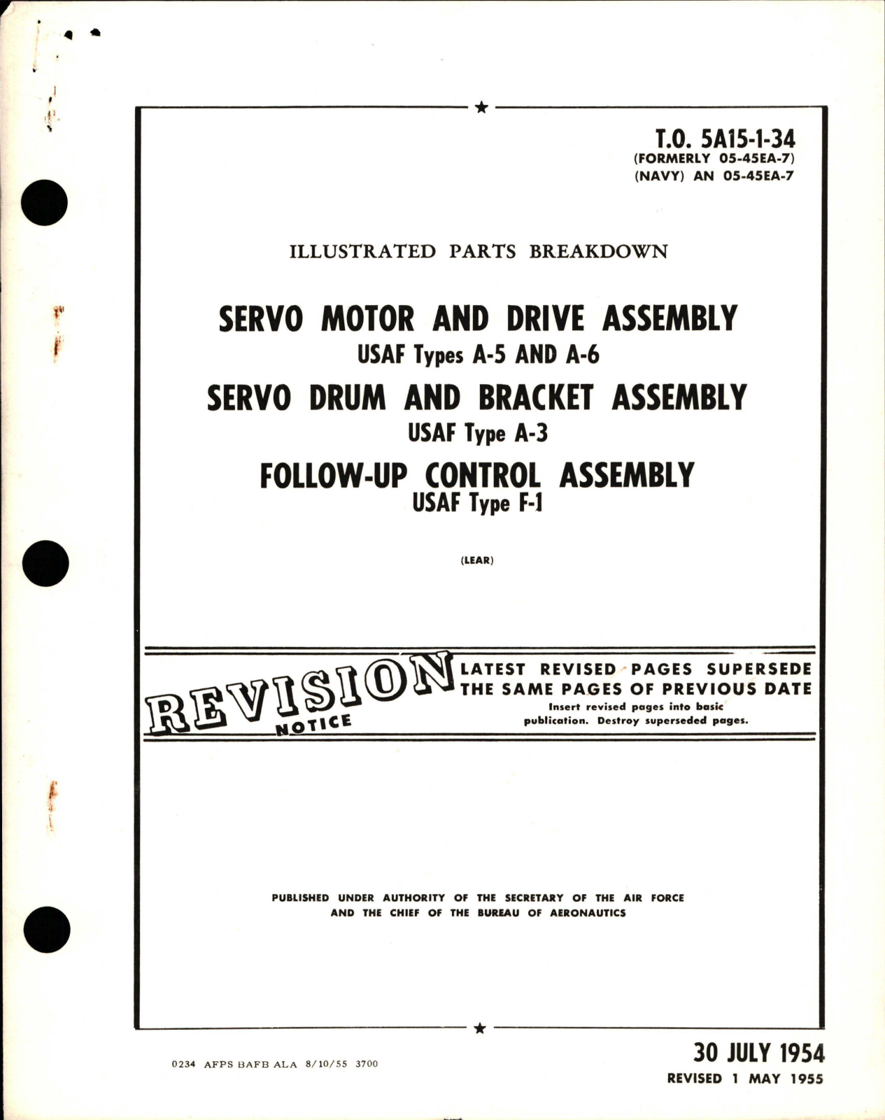 Sample page 1 from AirCorps Library document: Illustrated Parts for Servo Motor & Drive Assy, Servo Drum and Bracket Assy, Follow-Up Control Assy