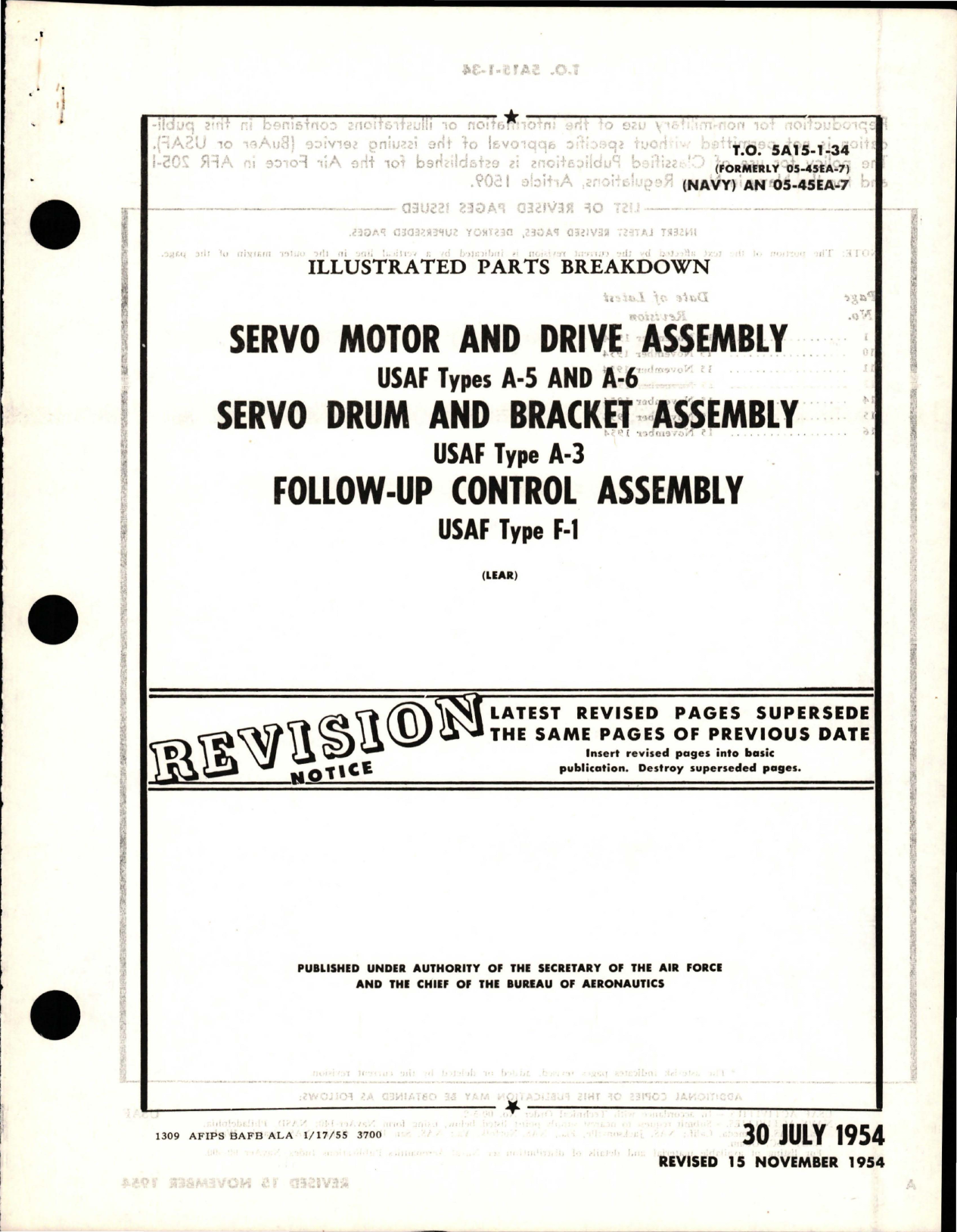 Sample page 1 from AirCorps Library document: Illustrated Parts for Servo Motor & Drive Assembly, Servo Drum and Bracket Assembly, and Follow-Up Control Assembly