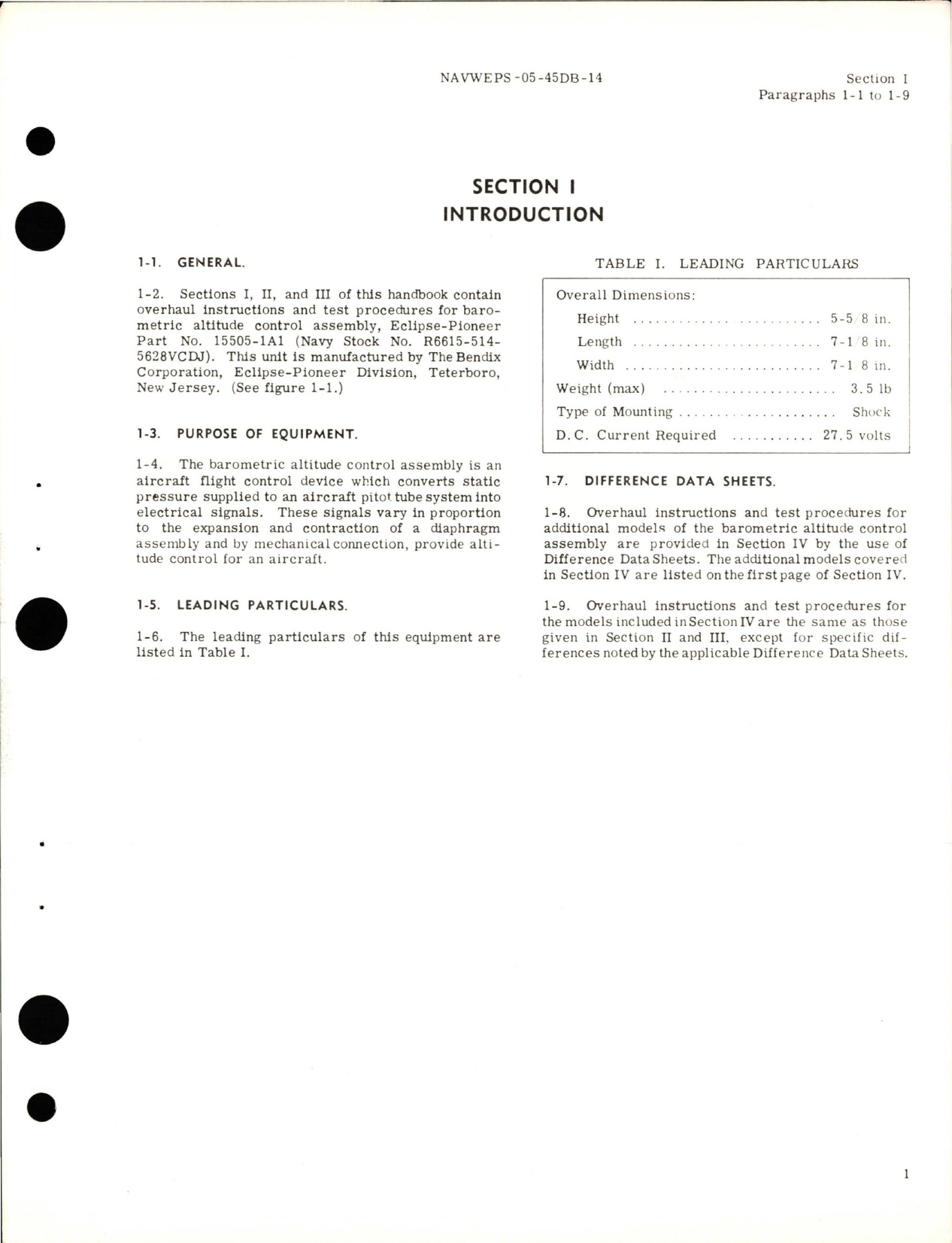 Sample page 5 from AirCorps Library document: Overhaul Instructions for Barometric Altitude Control Assembly