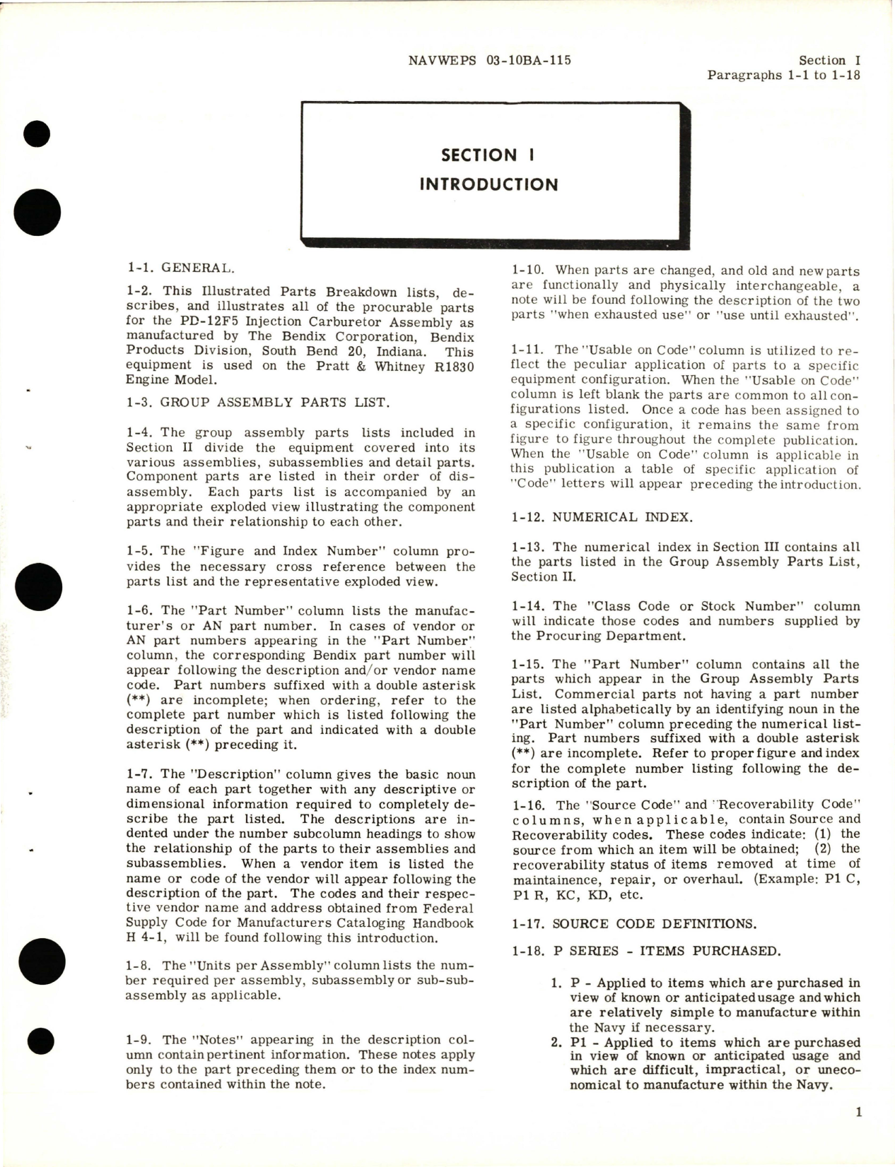 Sample page 5 from AirCorps Library document: Illustrated Parts Breakdown for Injection Carburetor - Model PD-12F5 - Part 395481-2