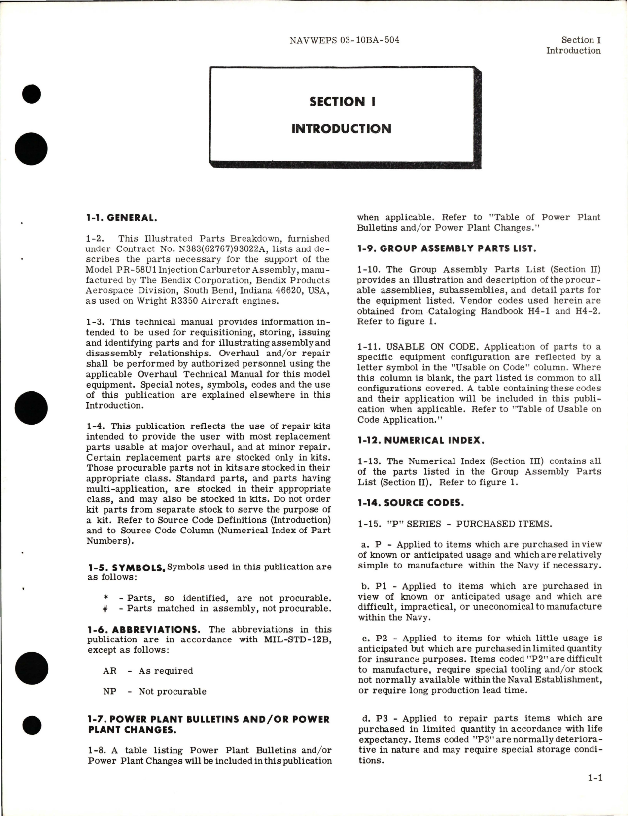 Sample page 5 from AirCorps Library document: Illustrated Parts Breakdown for Injection Carburetor - Model PR-58U1 - Parts 390780-13, 390780-15, and 390780-17